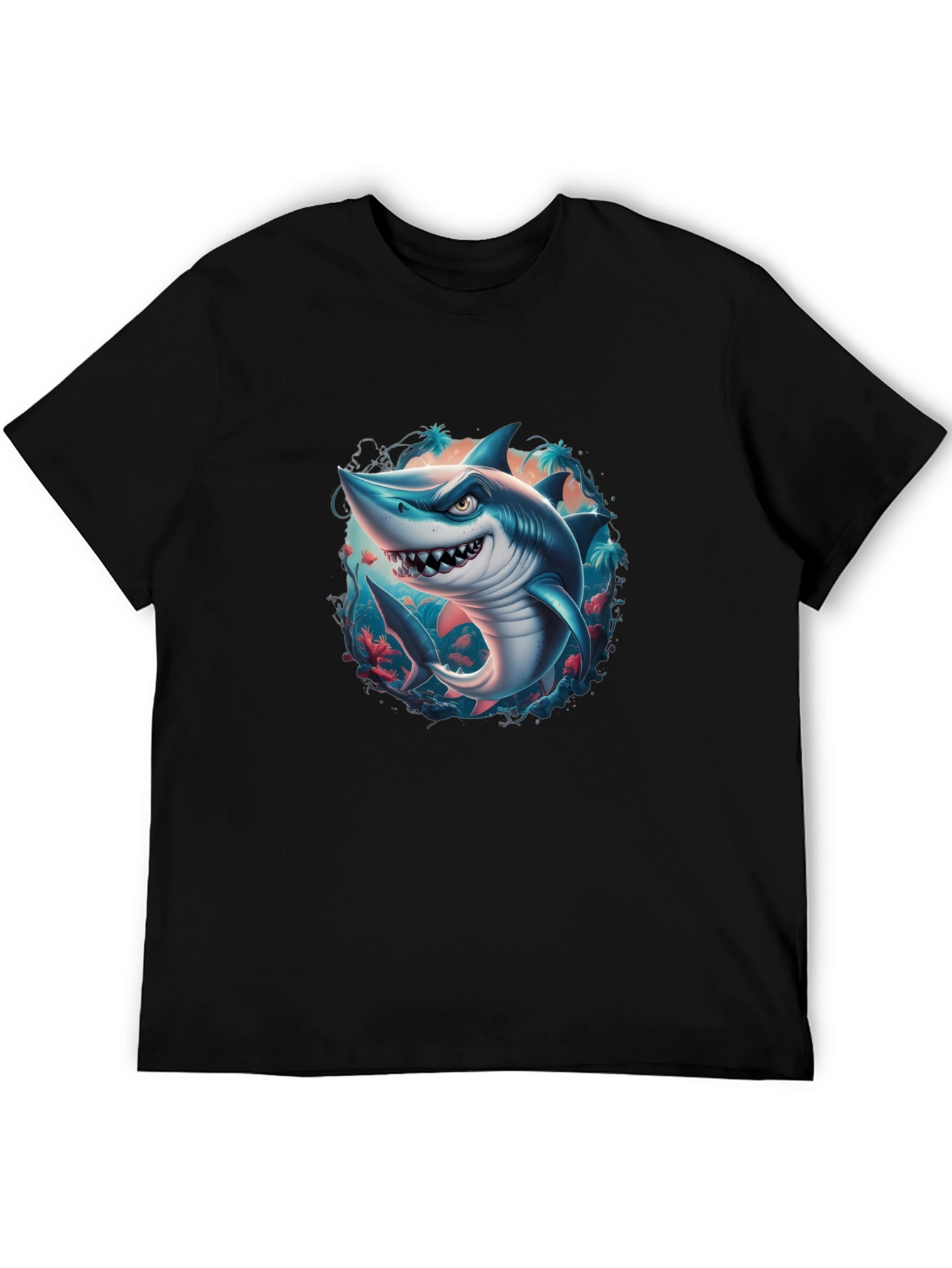 Shark Graphic Tee - Mens Black T-Shirt