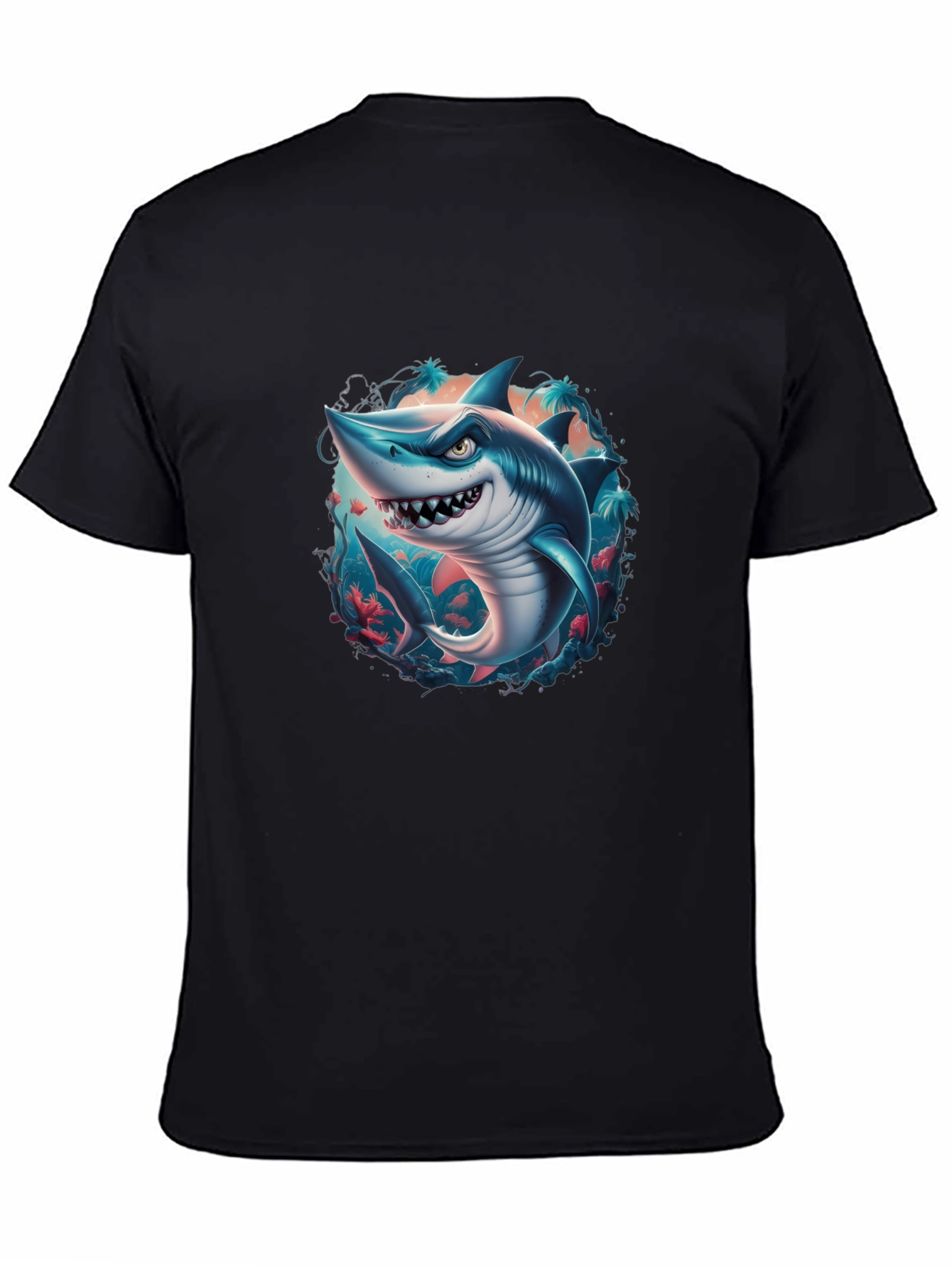Shark Graphic Tee - Mens Black T-Shirt
