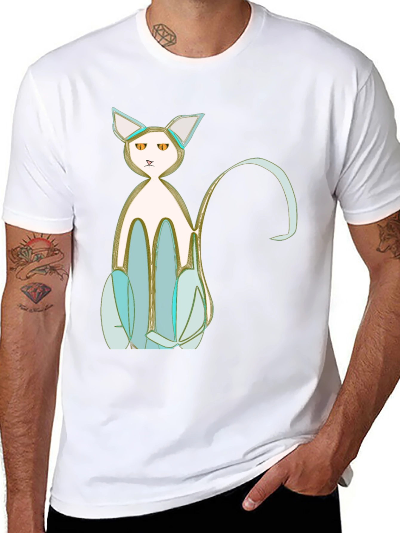 Unique Cat Graphic Tee - Stylish Black T-Shirt