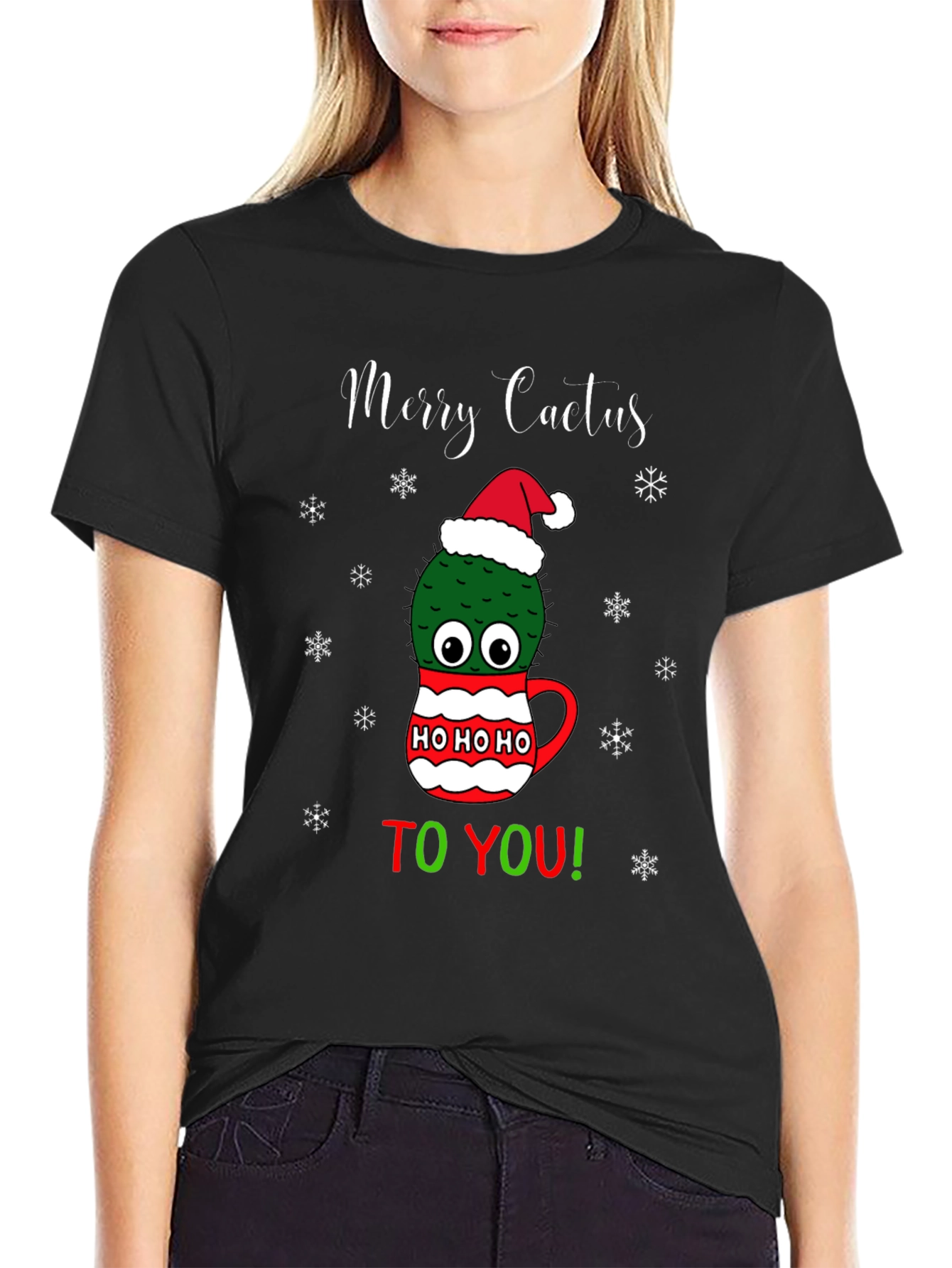 Merry Cactus Christmas Graphic Tee