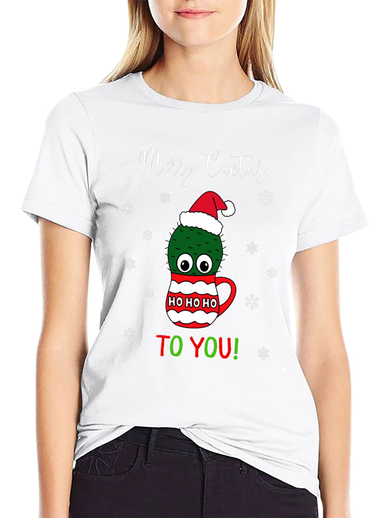 Merry Cactus Christmas Graphic Tee