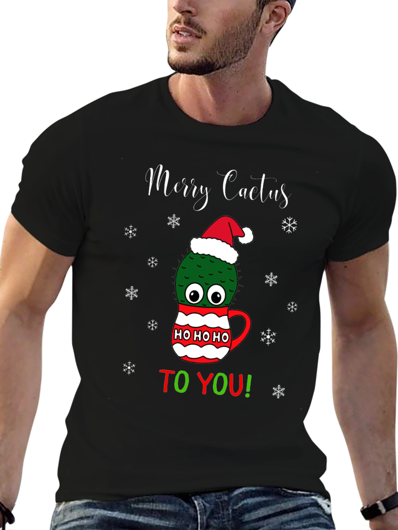 Merry Cactus Christmas Graphic Tee