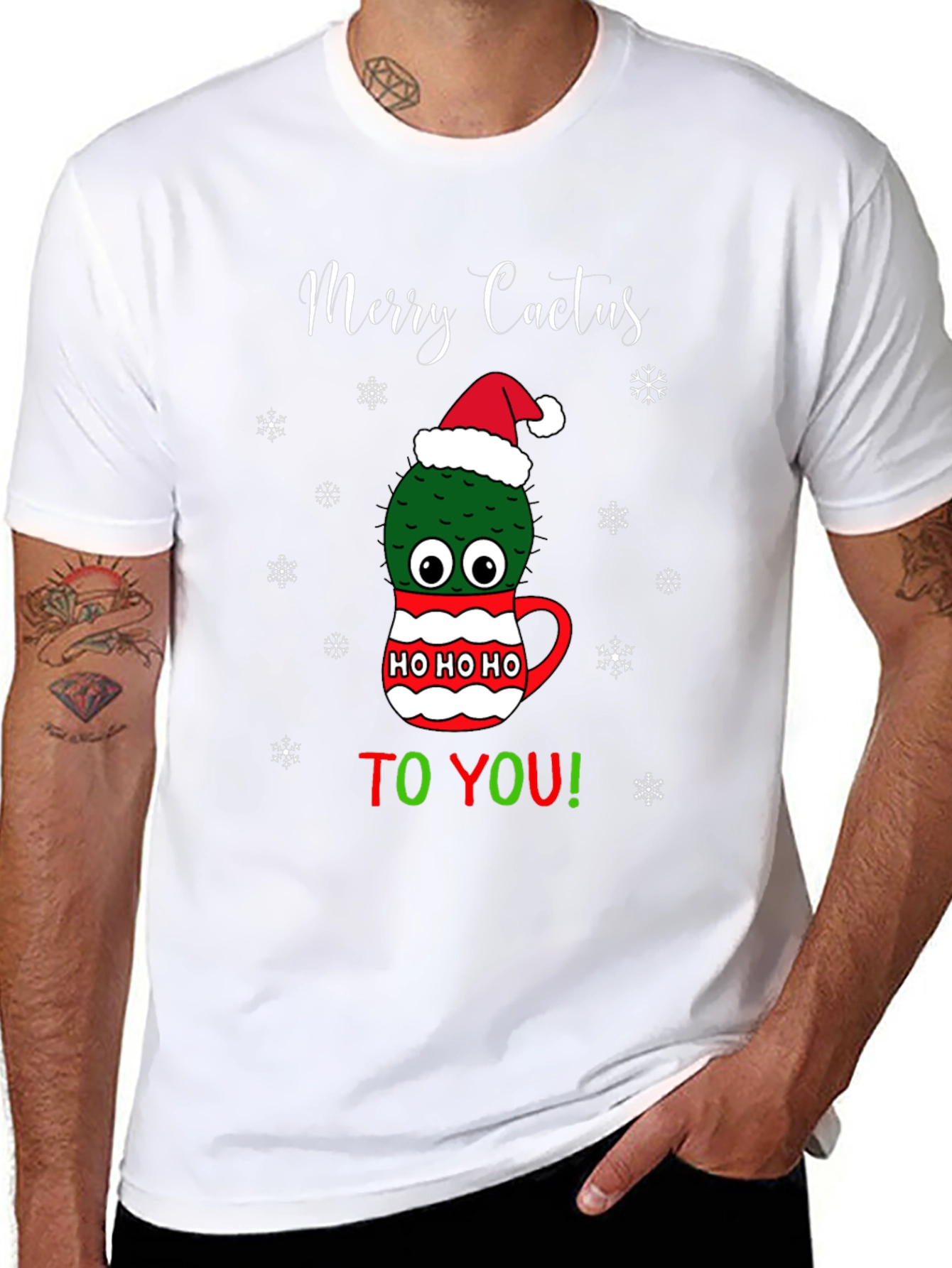 Merry Cactus Christmas Graphic Tee