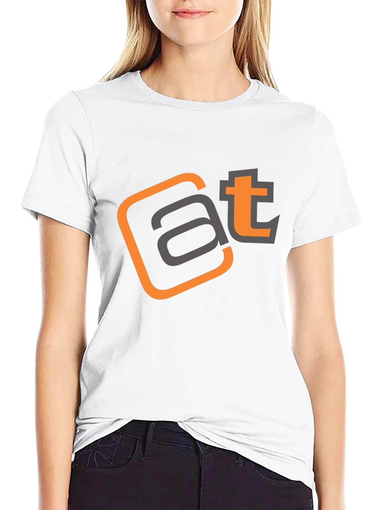 Stylish AT Logo Black T-Shirt