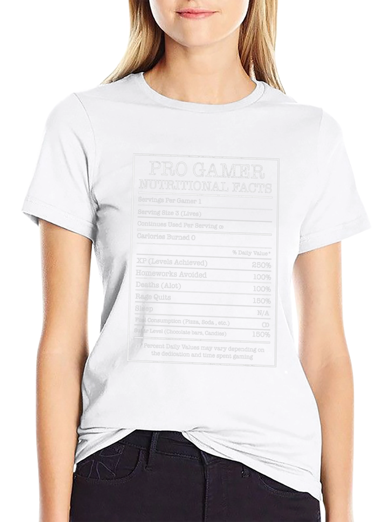 Pro Gamer Nutritional Facts Black T-Shirt