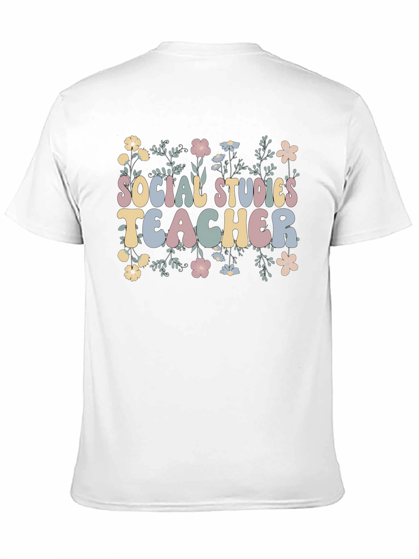 Social Studies Teacher T-Shirt - Floral Design
