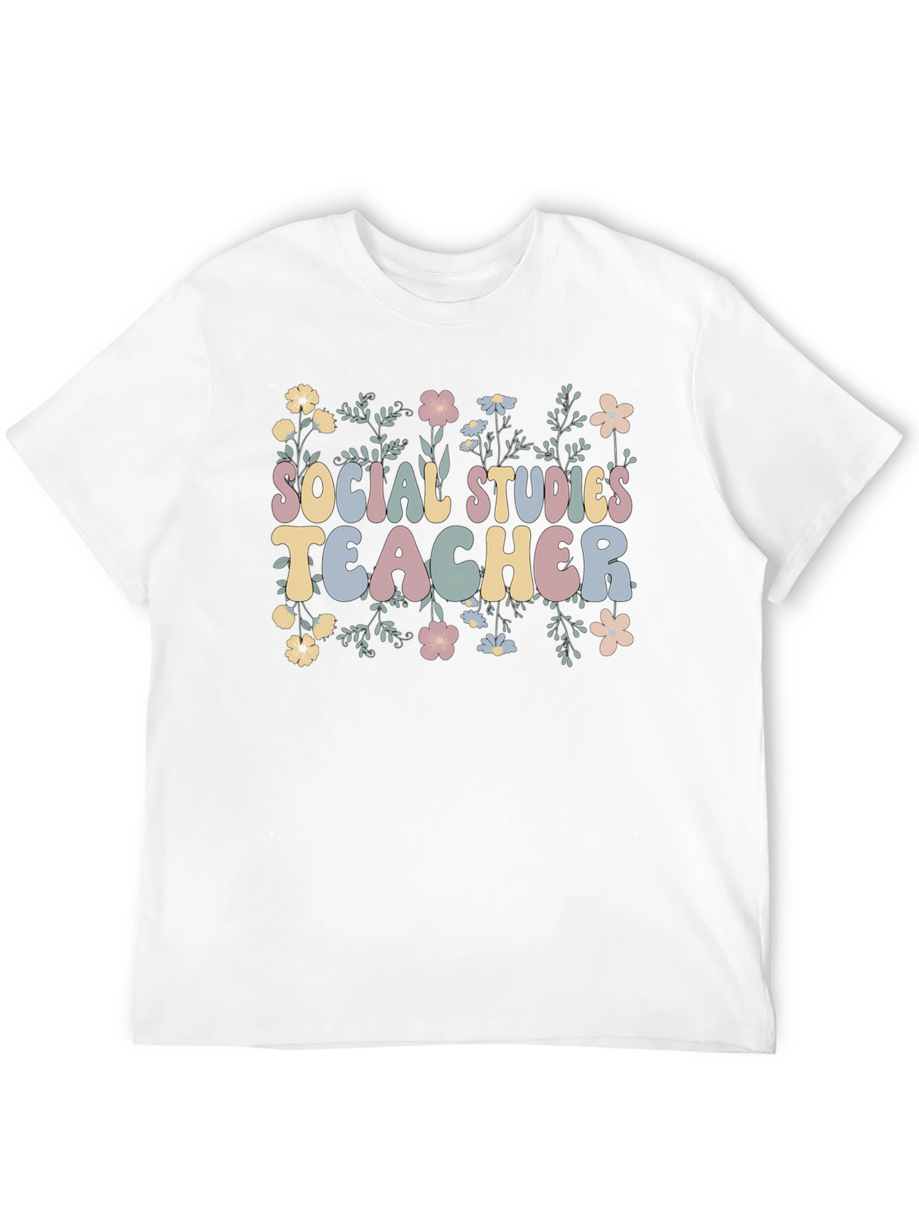 Social Studies Teacher T-Shirt - Floral Design