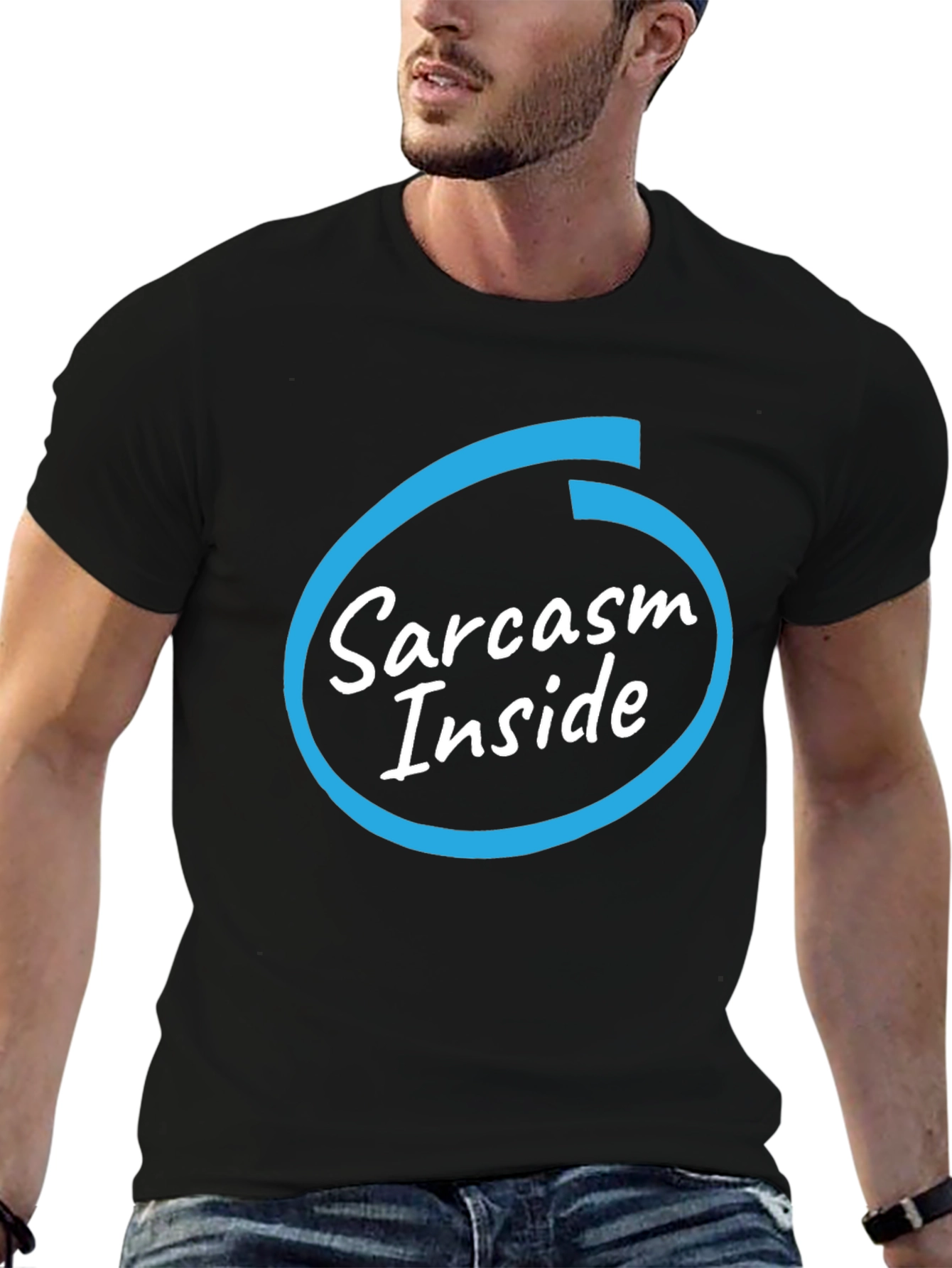 Sarcasm Inside Black T-Shirt - Funny Graphic Tee