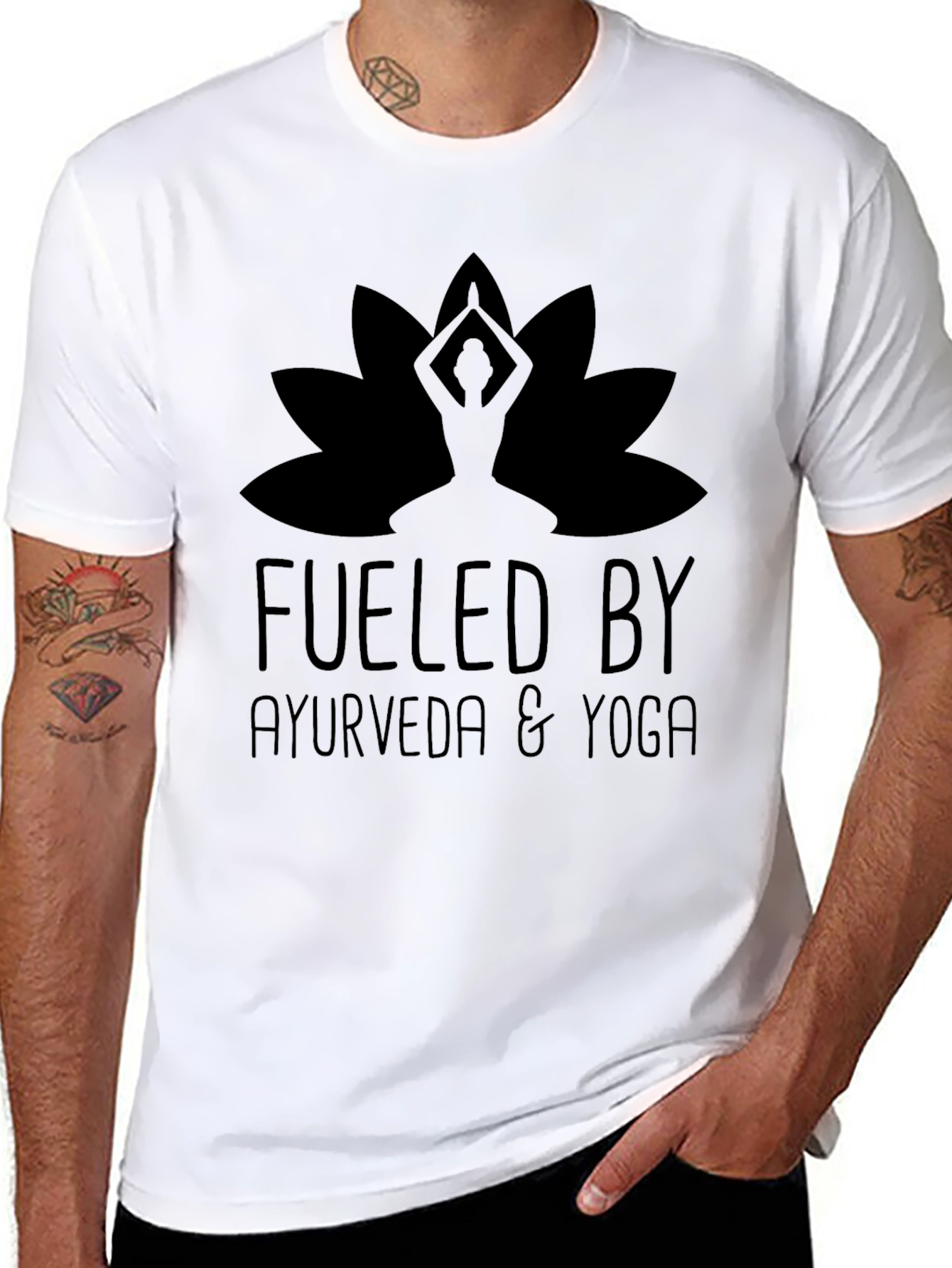 Fueled By Ayurveda & Yoga Black T-Shirt