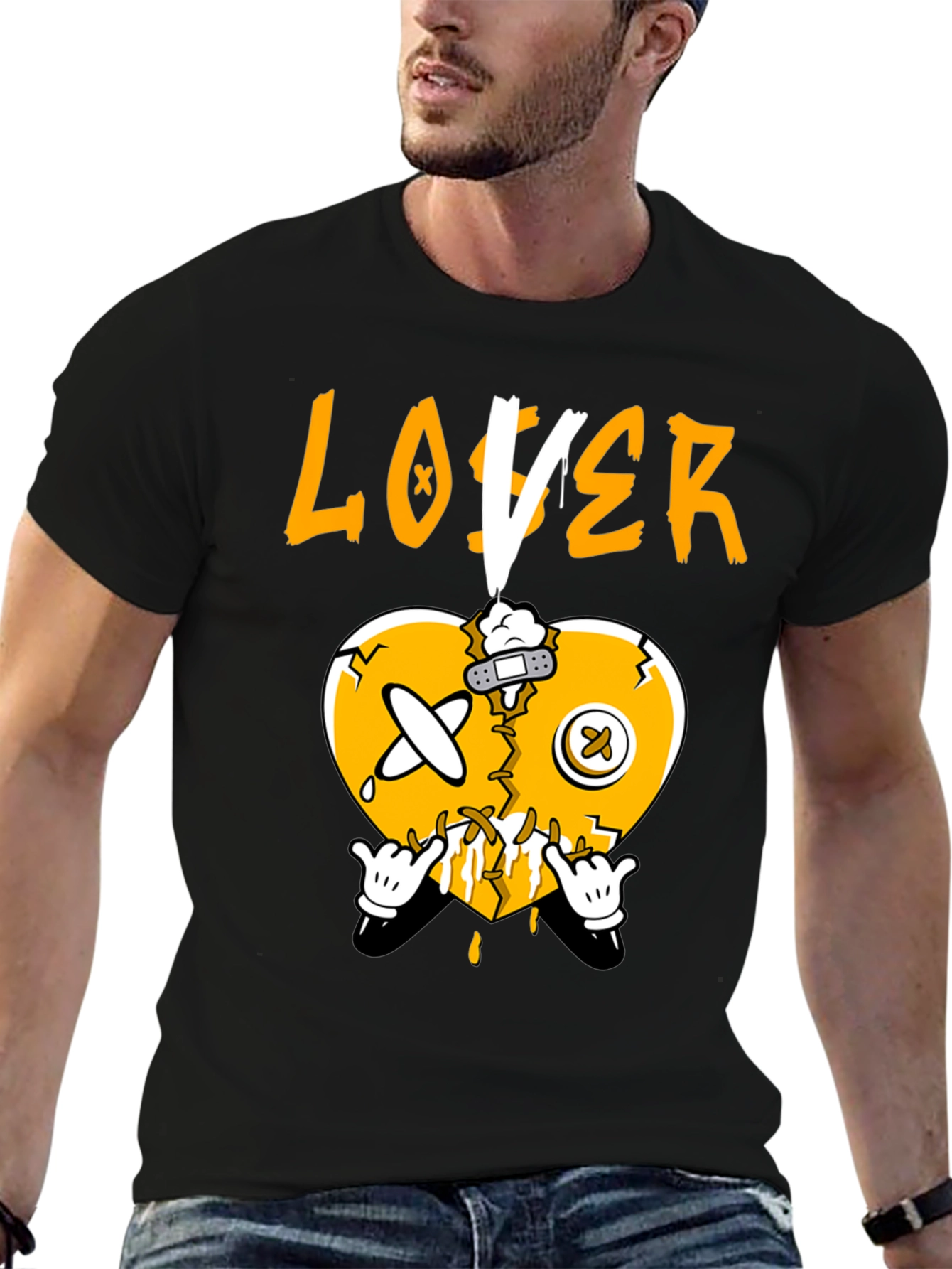 Broken Heart Loser Graphic Tee - Black