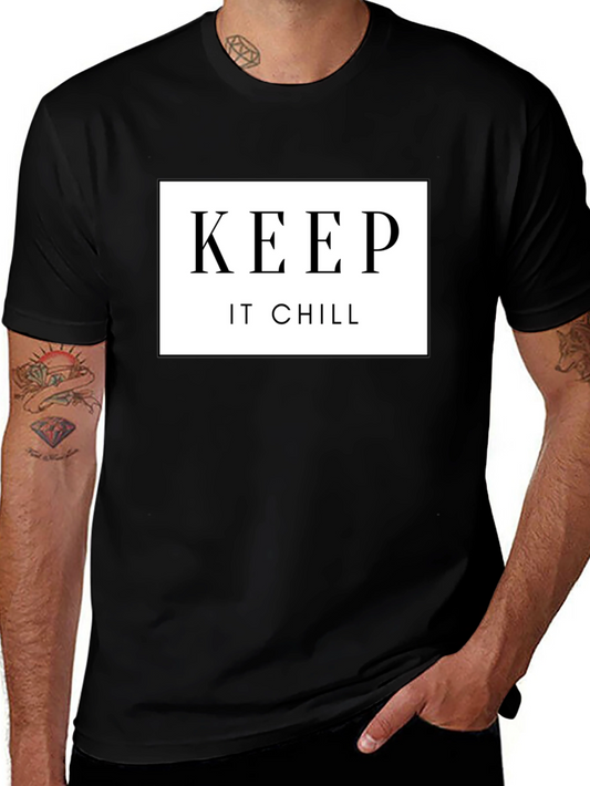 Keep It Chill Black Graphic Tee - Mens Short Sleeve Shirt