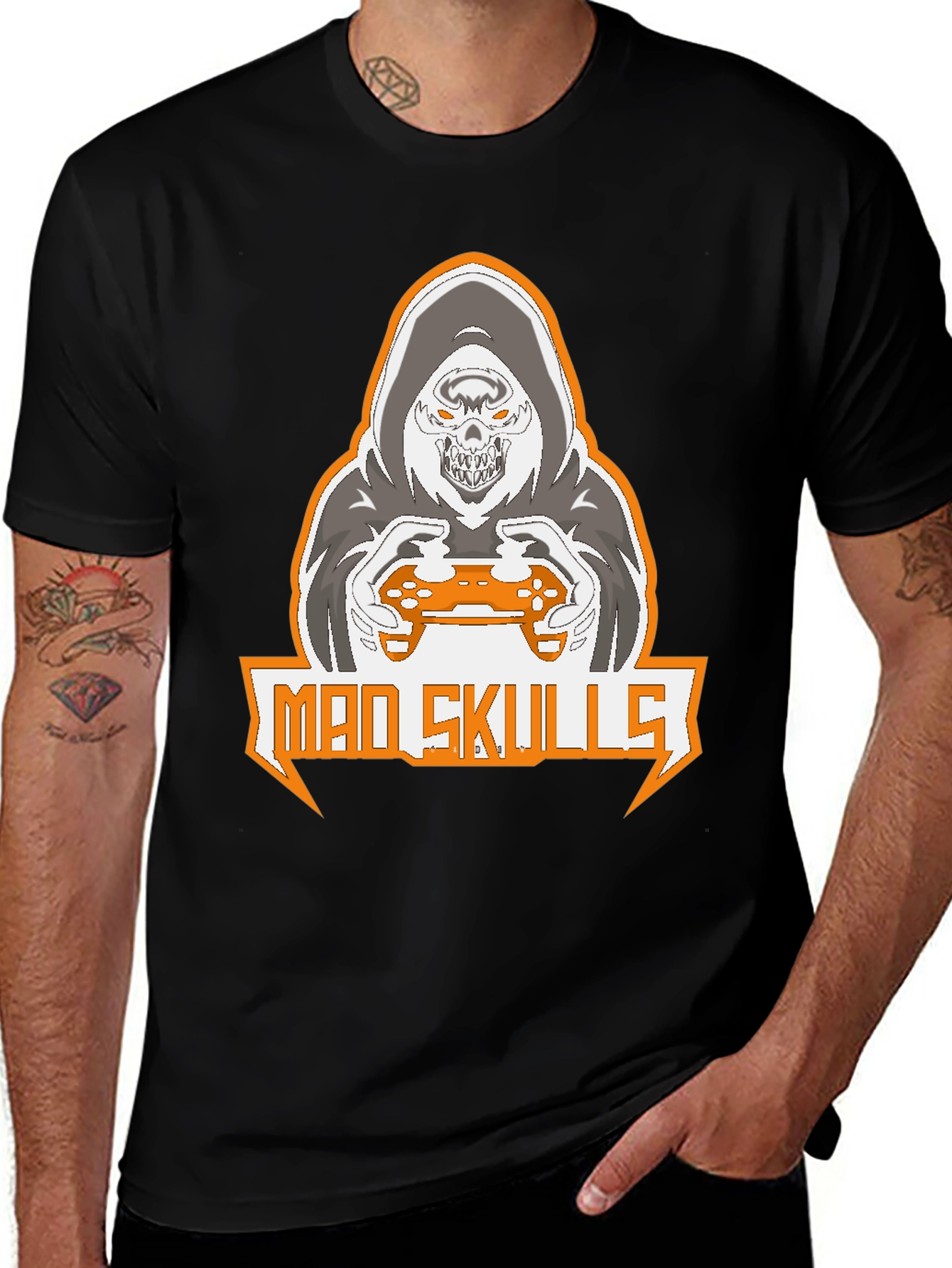 Mad Skulls Gamer Graphic T-Shirt