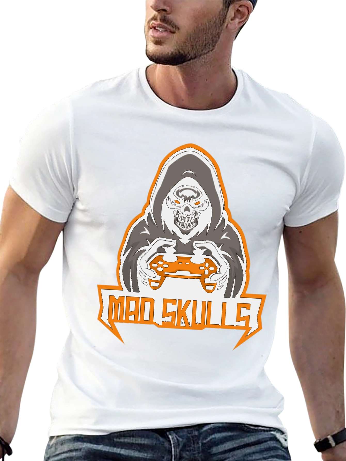 Mad Skulls Gamer Graphic T-Shirt