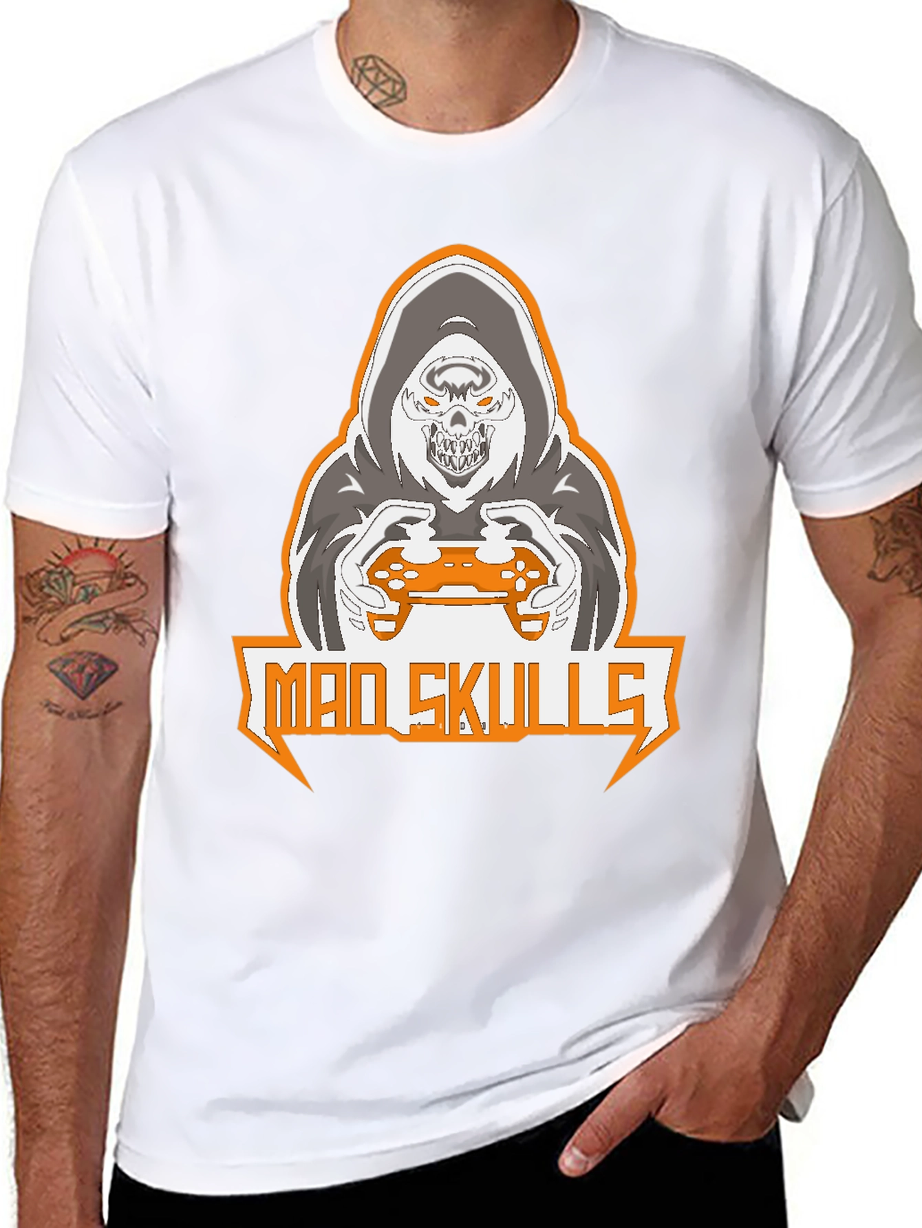 Mad Skulls Gamer Graphic T-Shirt