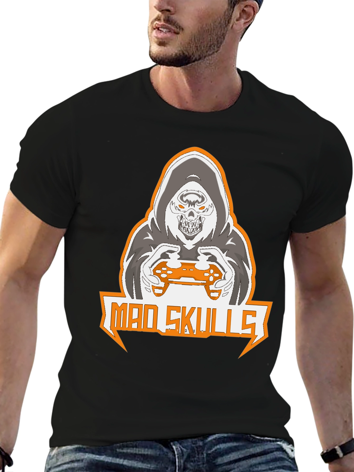 Mad Skulls Gamer Graphic T-Shirt