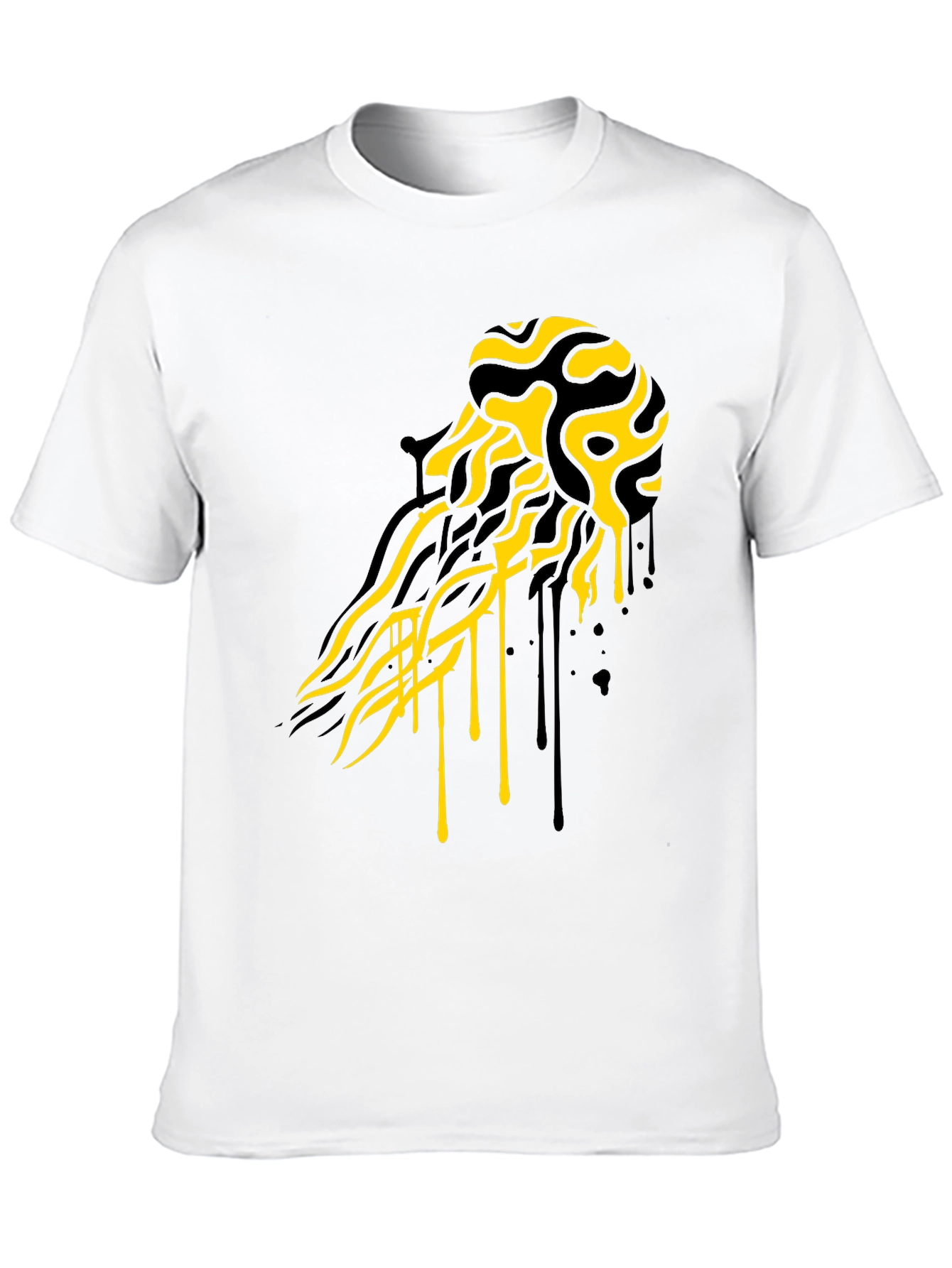 Abstract Jellyfish Graphic T-Shirt - Black