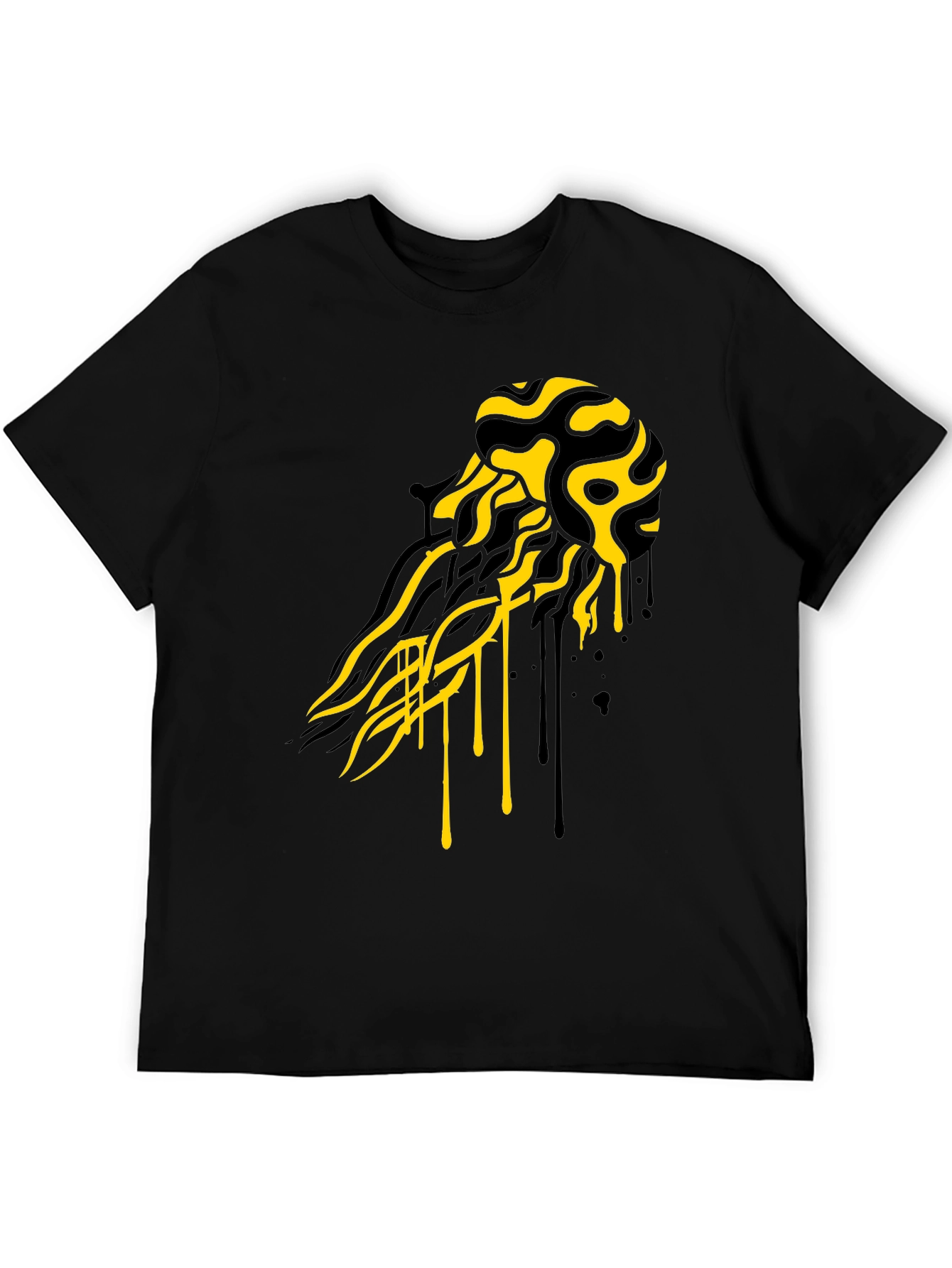 Abstract Jellyfish Graphic T-Shirt - Black