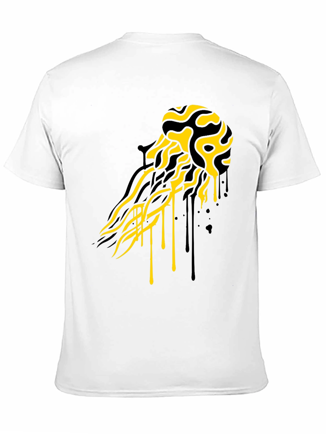 Abstract Jellyfish Graphic T-Shirt - Black
