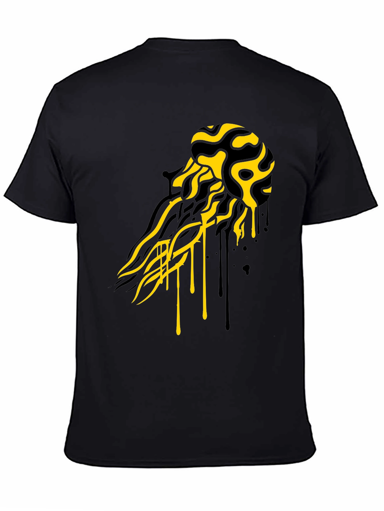 Abstract Jellyfish Graphic T-Shirt - Black