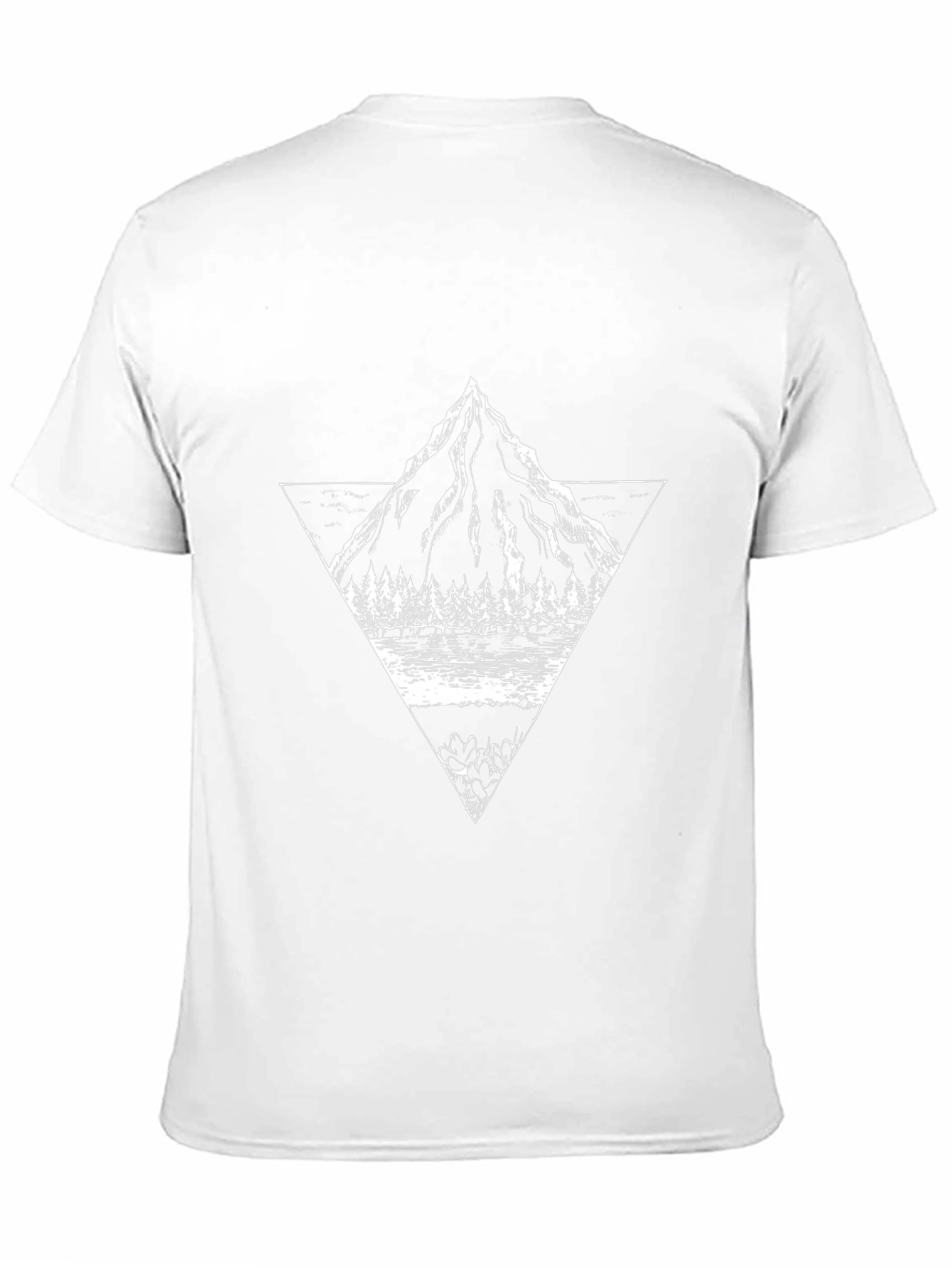 Mountain Reflection Graphic Tee - Black Cotton Casual Shirt