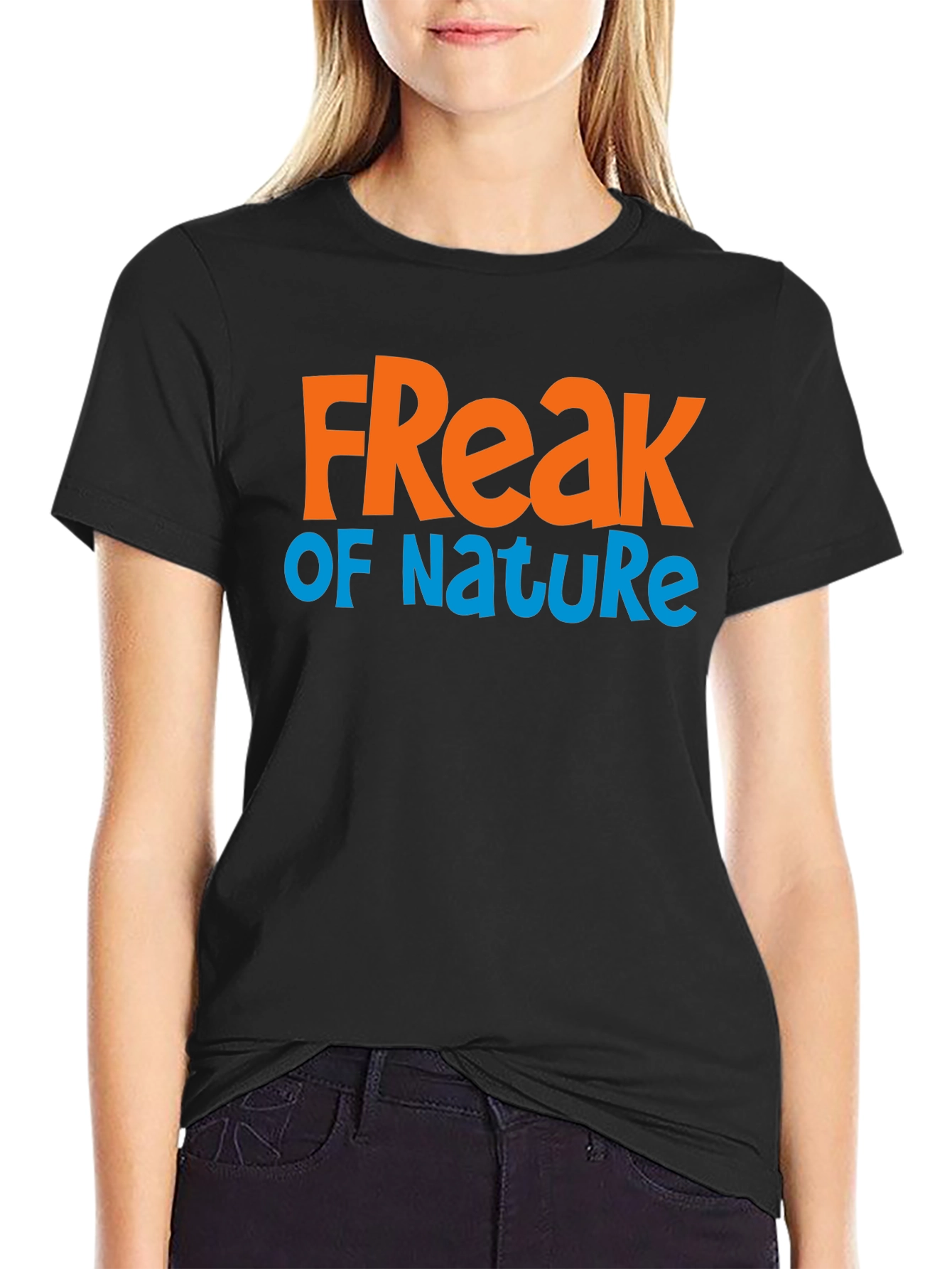 Freak Of Nature Graphic Print Black T-Shirt