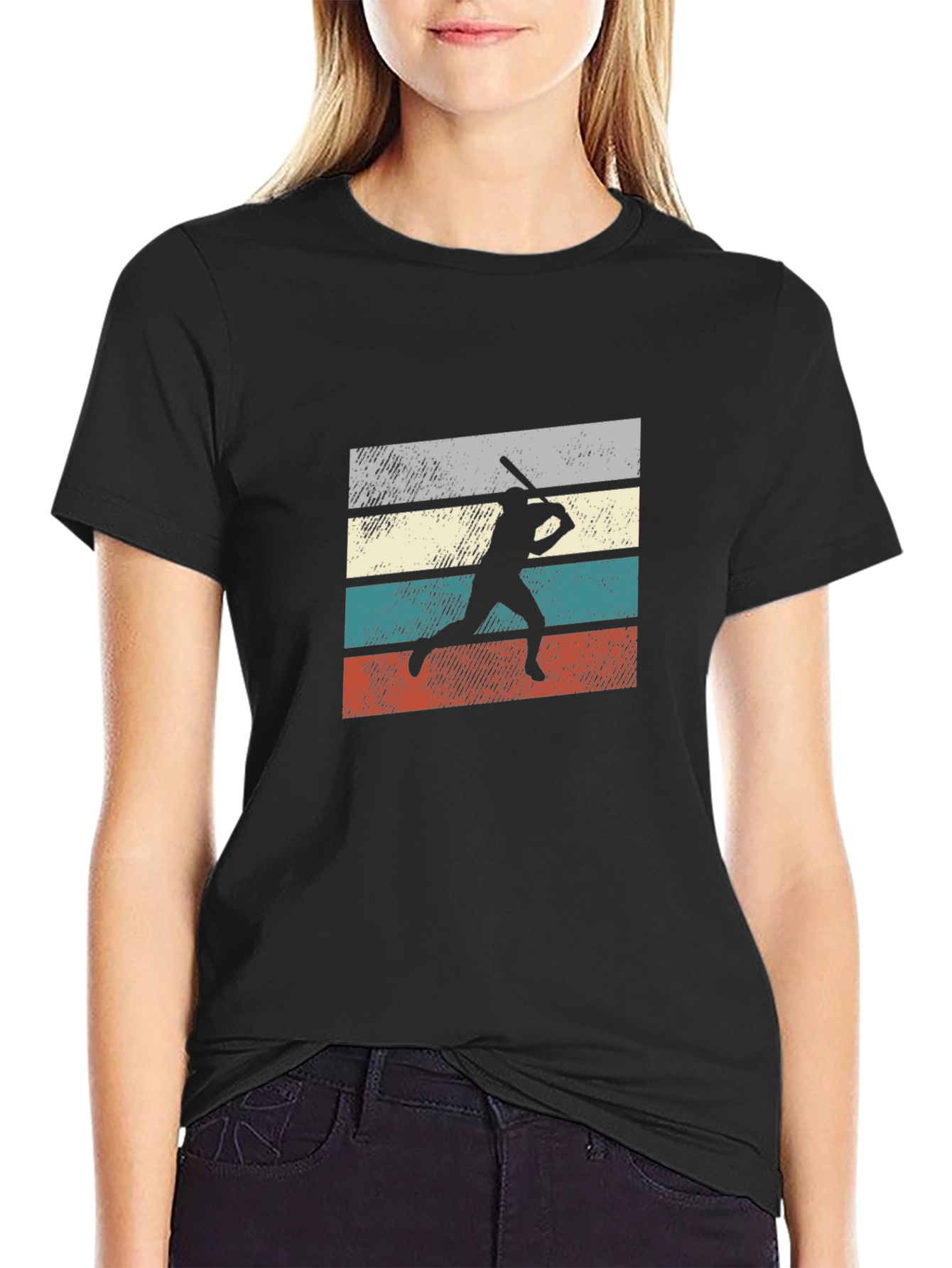 Retro Baseball Silhouette Graphic T-Shirt