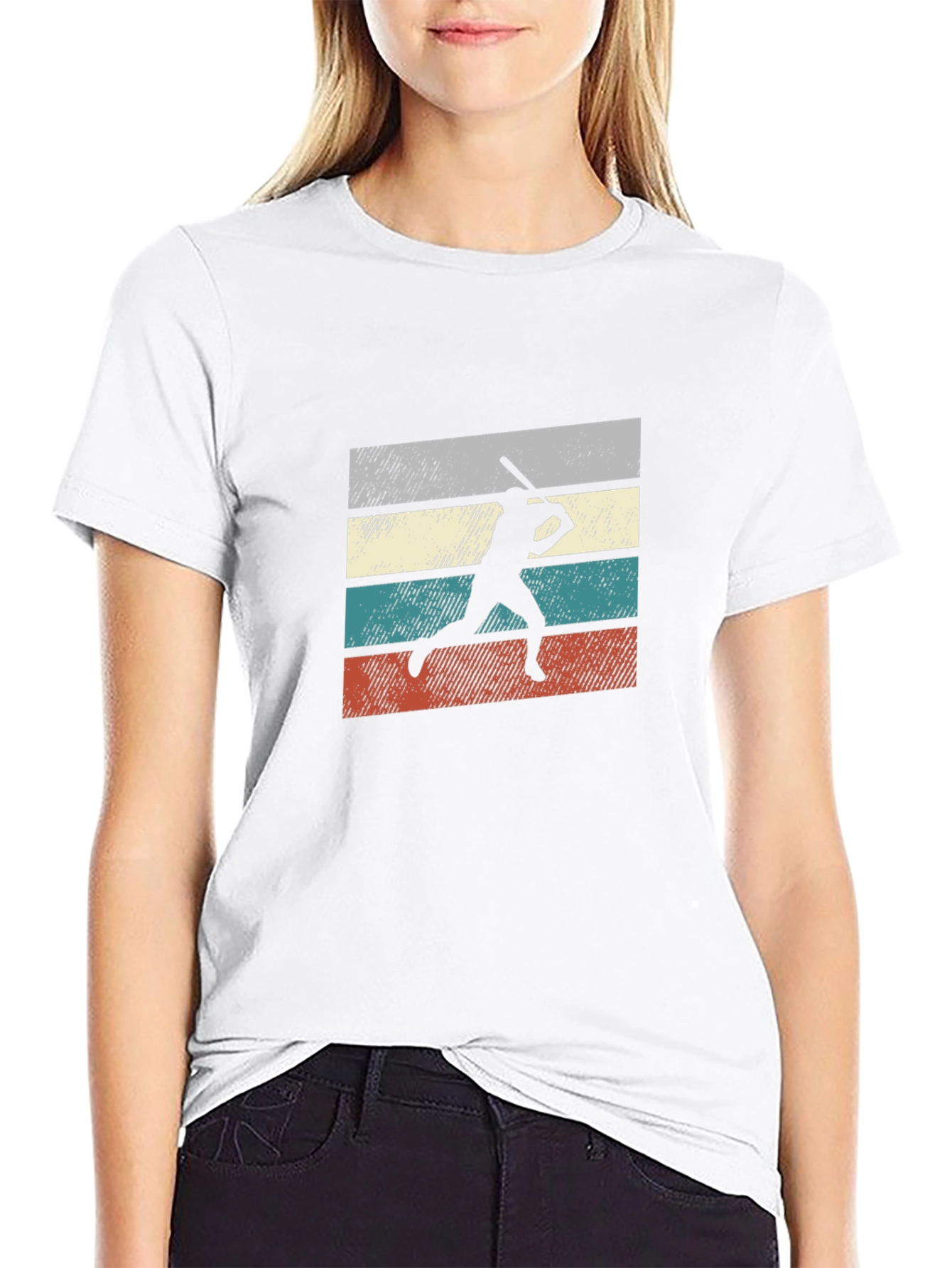 Retro Baseball Silhouette Graphic T-Shirt