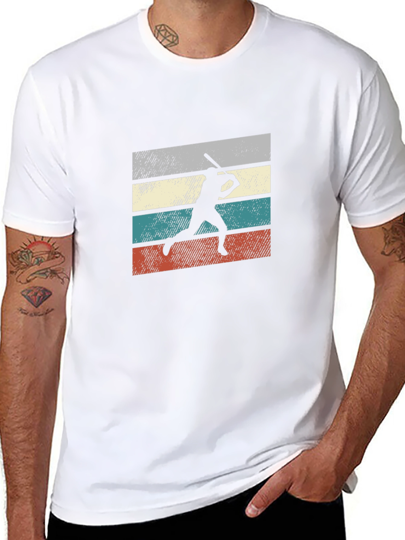 Retro Baseball Silhouette Graphic T-Shirt