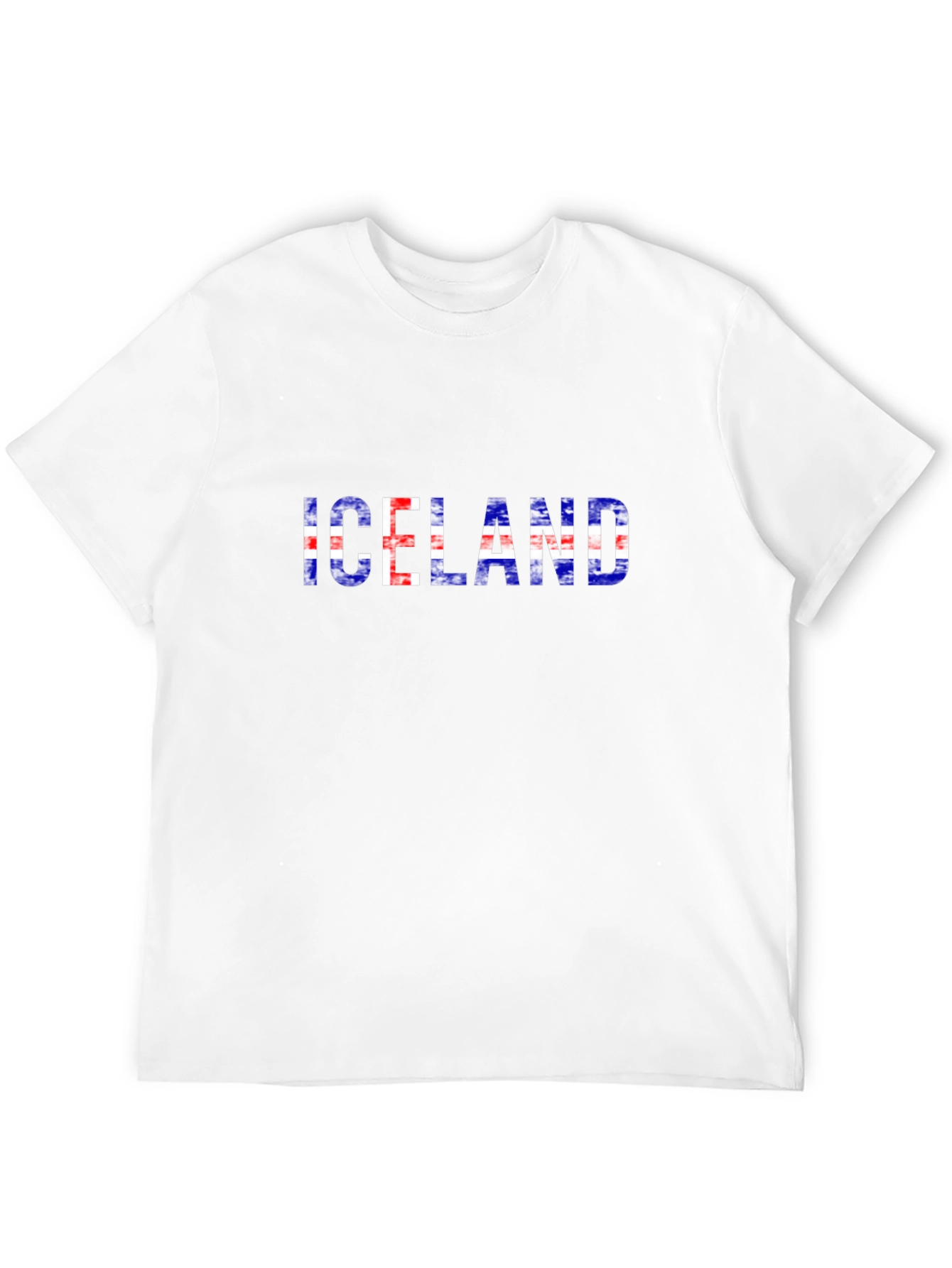 Iceland Flag Graphic Tee - Black Cotton T-Shirt