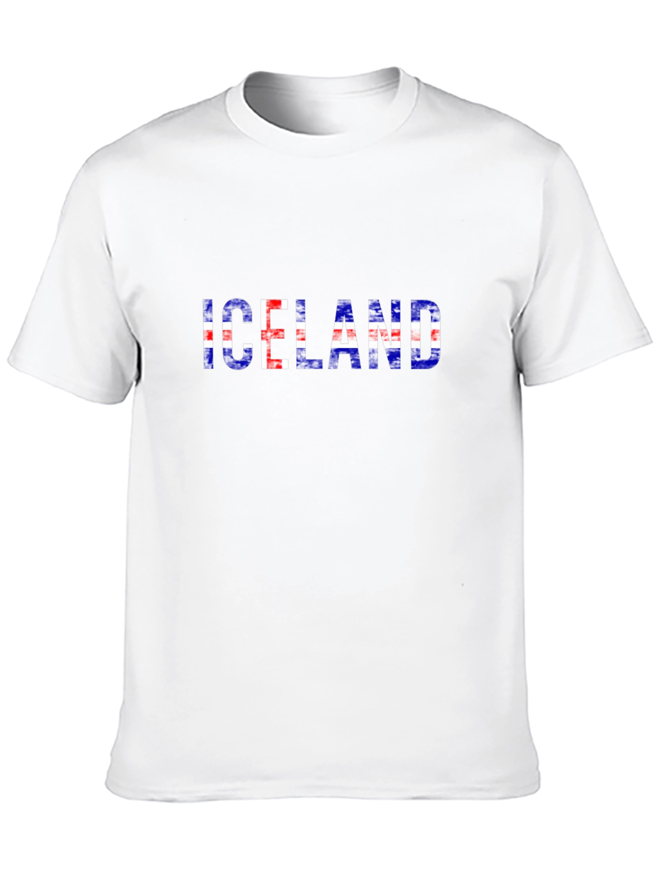 Iceland Flag Graphic Tee - Black Cotton T-Shirt