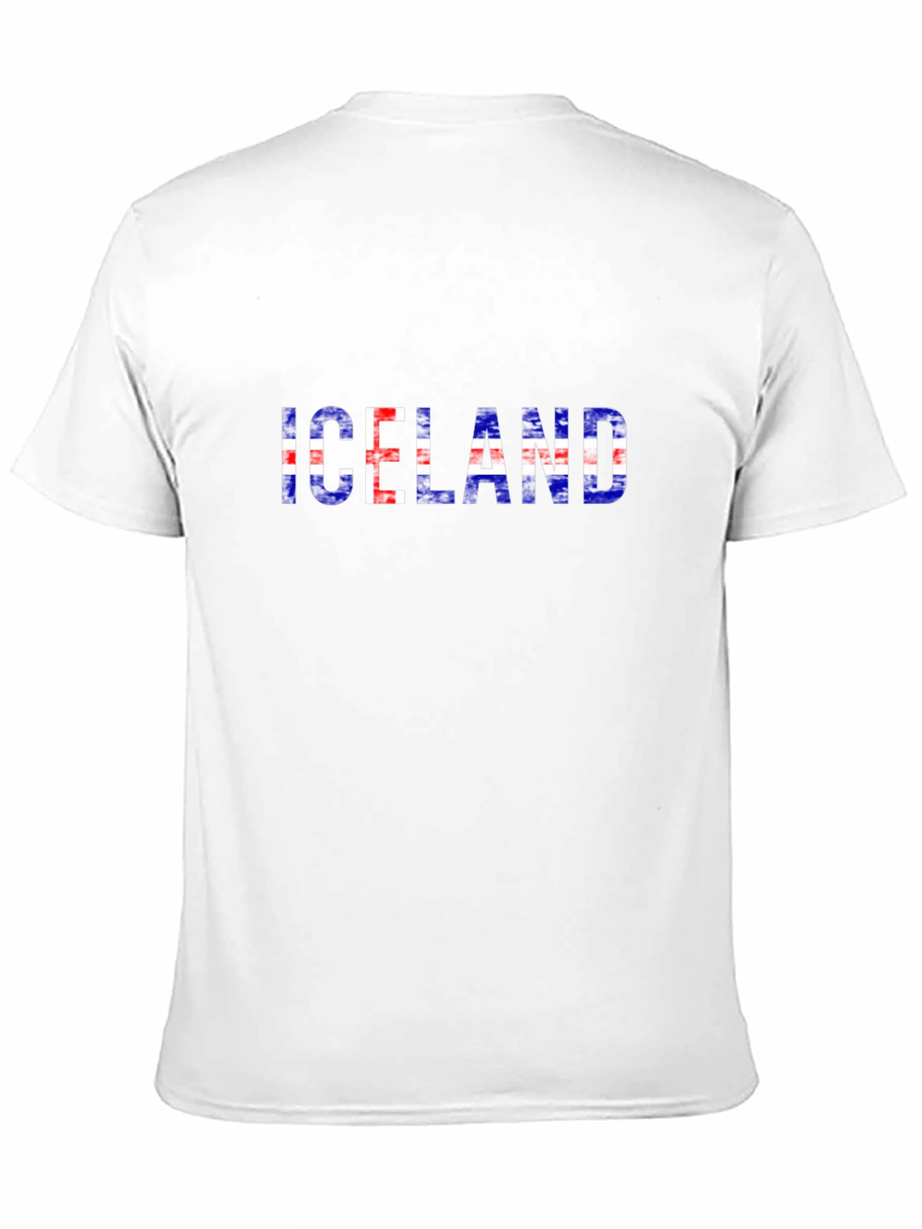 Iceland Flag Graphic Tee - Black Cotton T-Shirt