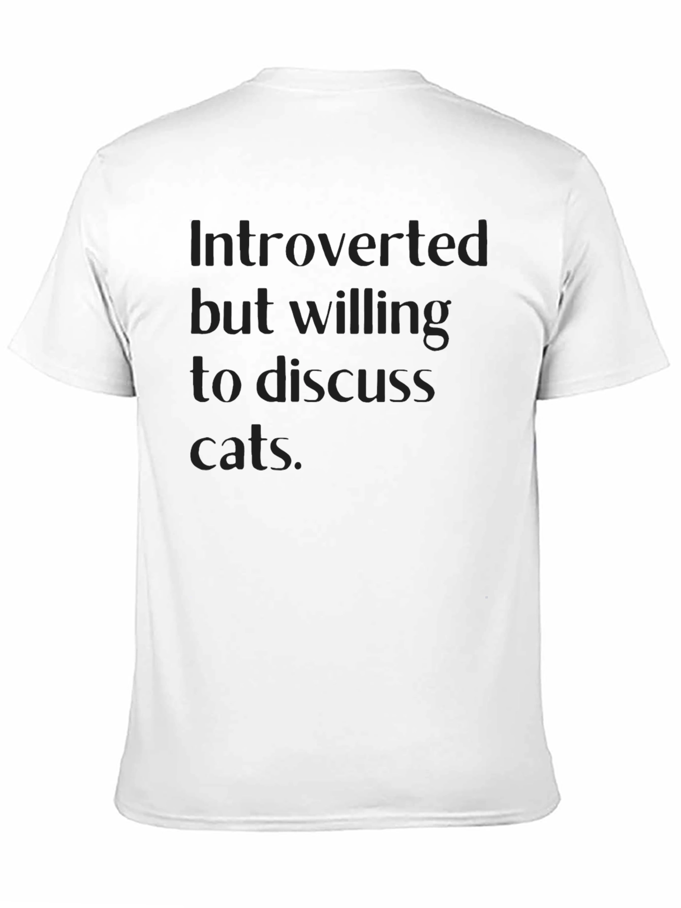 Introverted Cat Lover Black T-Shirt