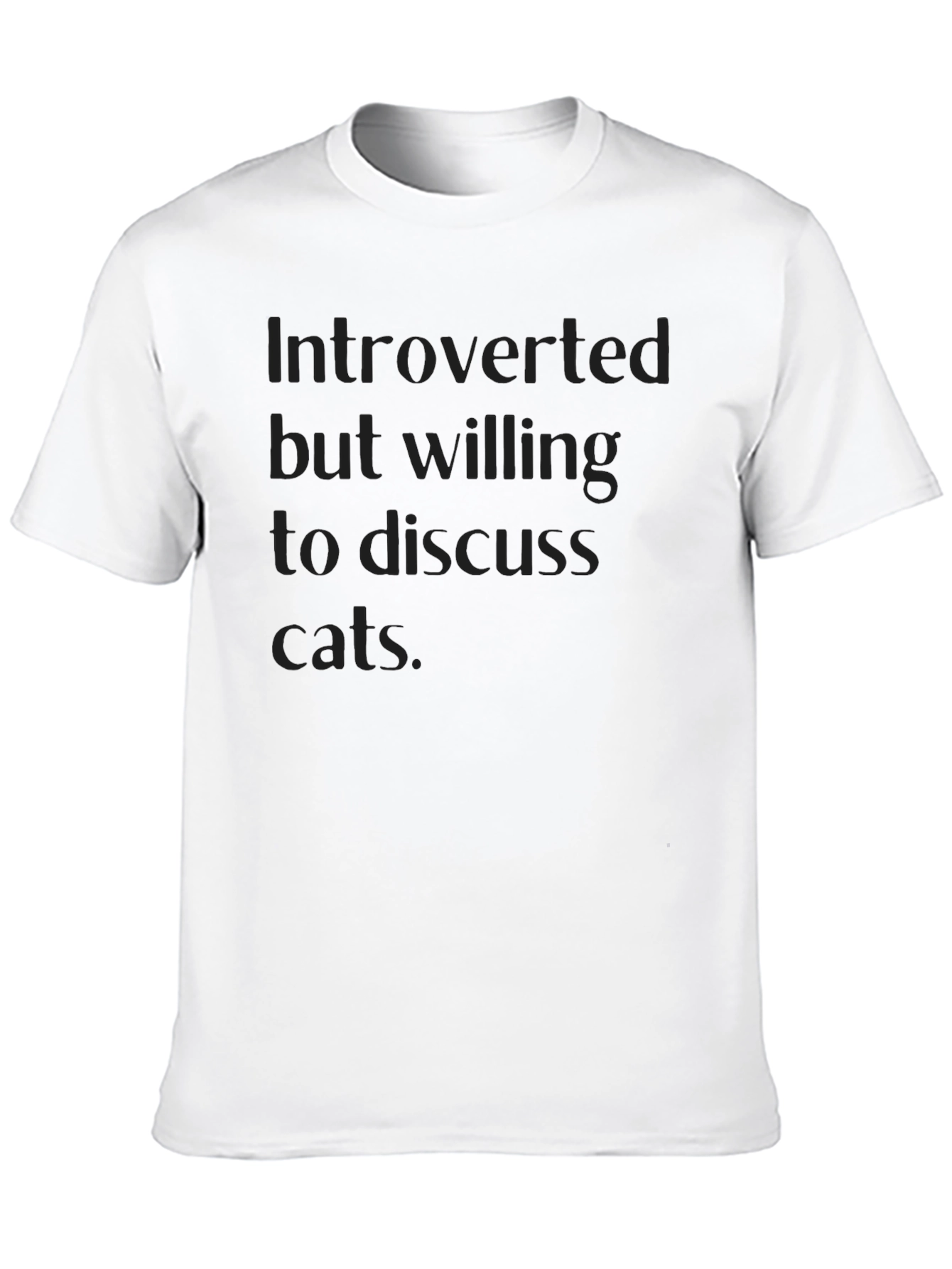 Introverted Cat Lover Black T-Shirt