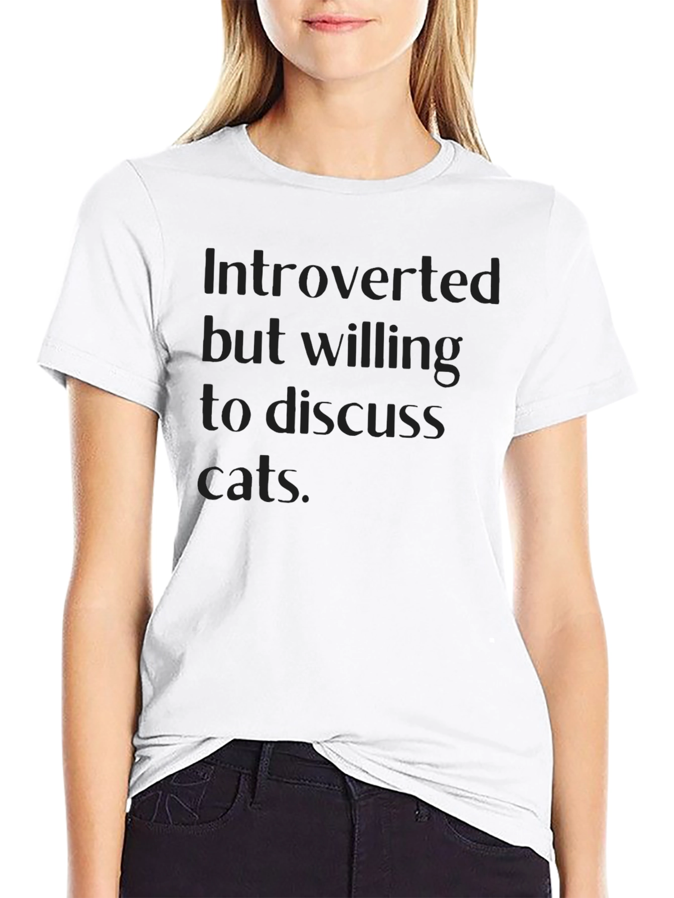 Introverted Cat Lover Black T-Shirt