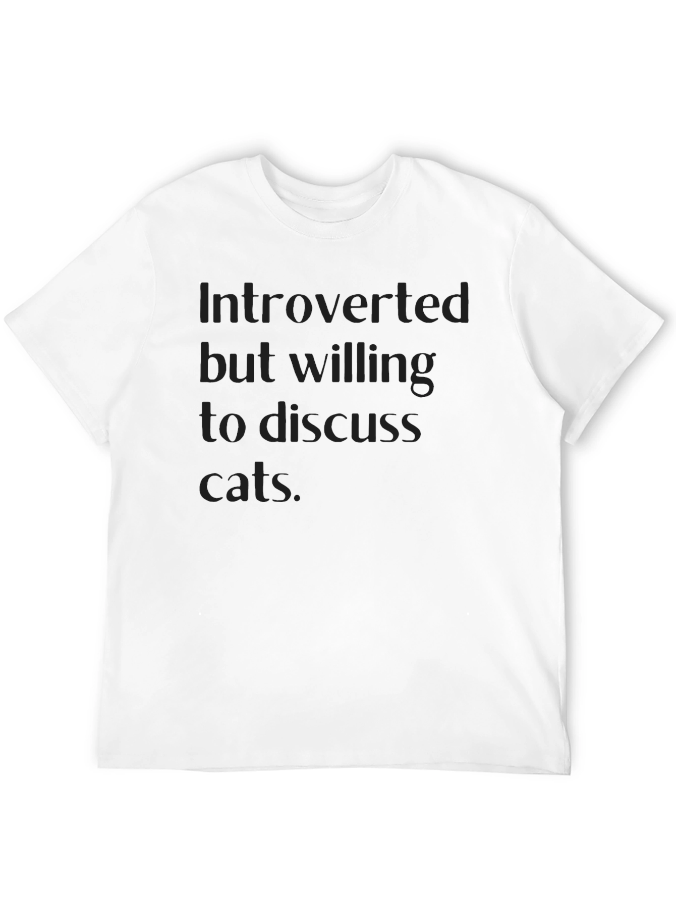 Introverted Cat Lover Black T-Shirt