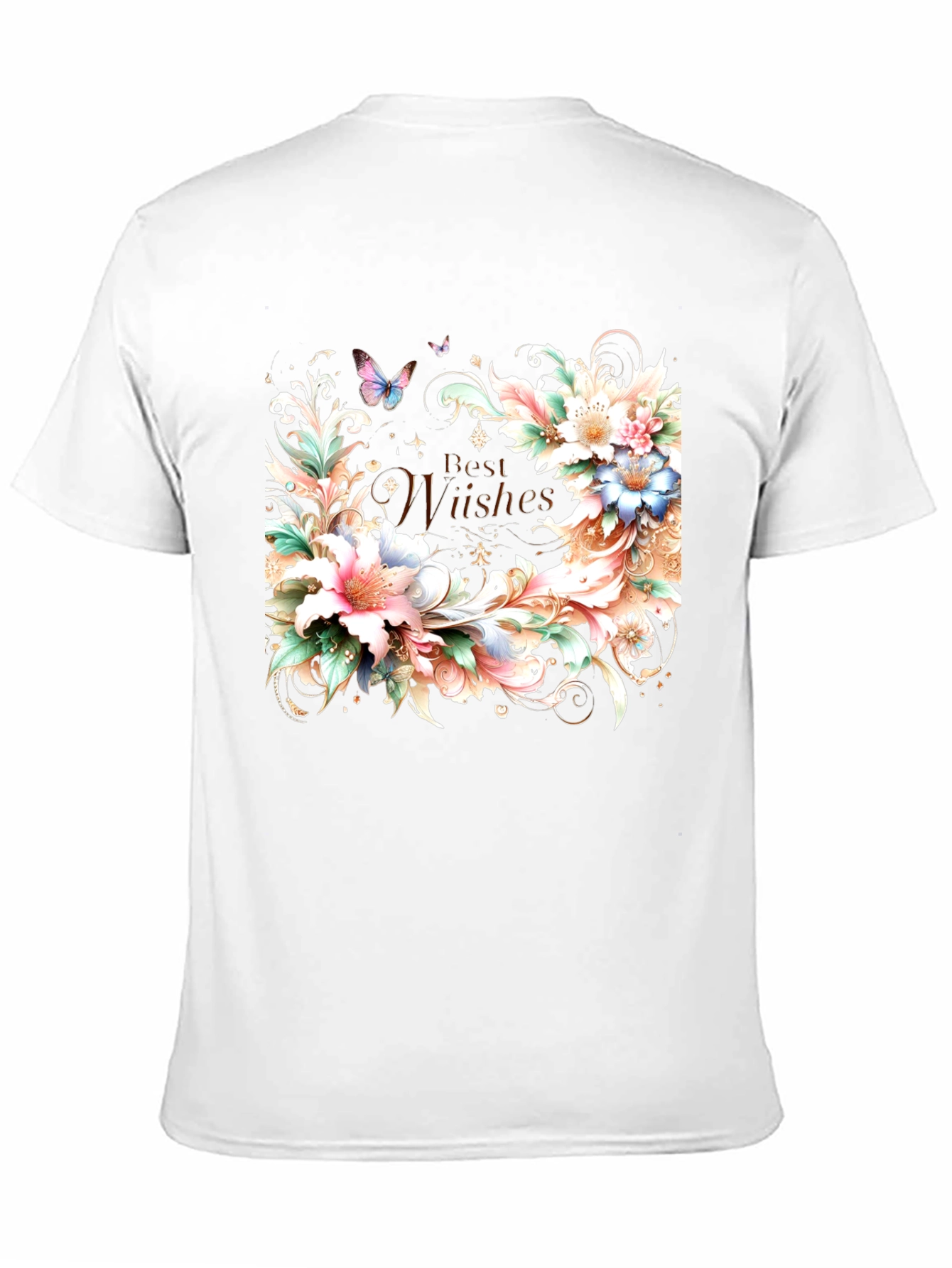 Floral Best Wishes Graphic T-Shirt