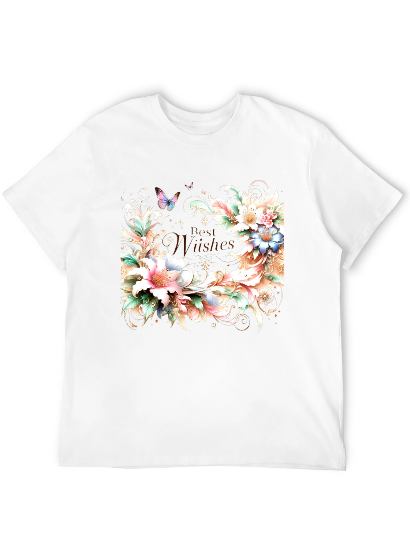 Floral Best Wishes Graphic T-Shirt