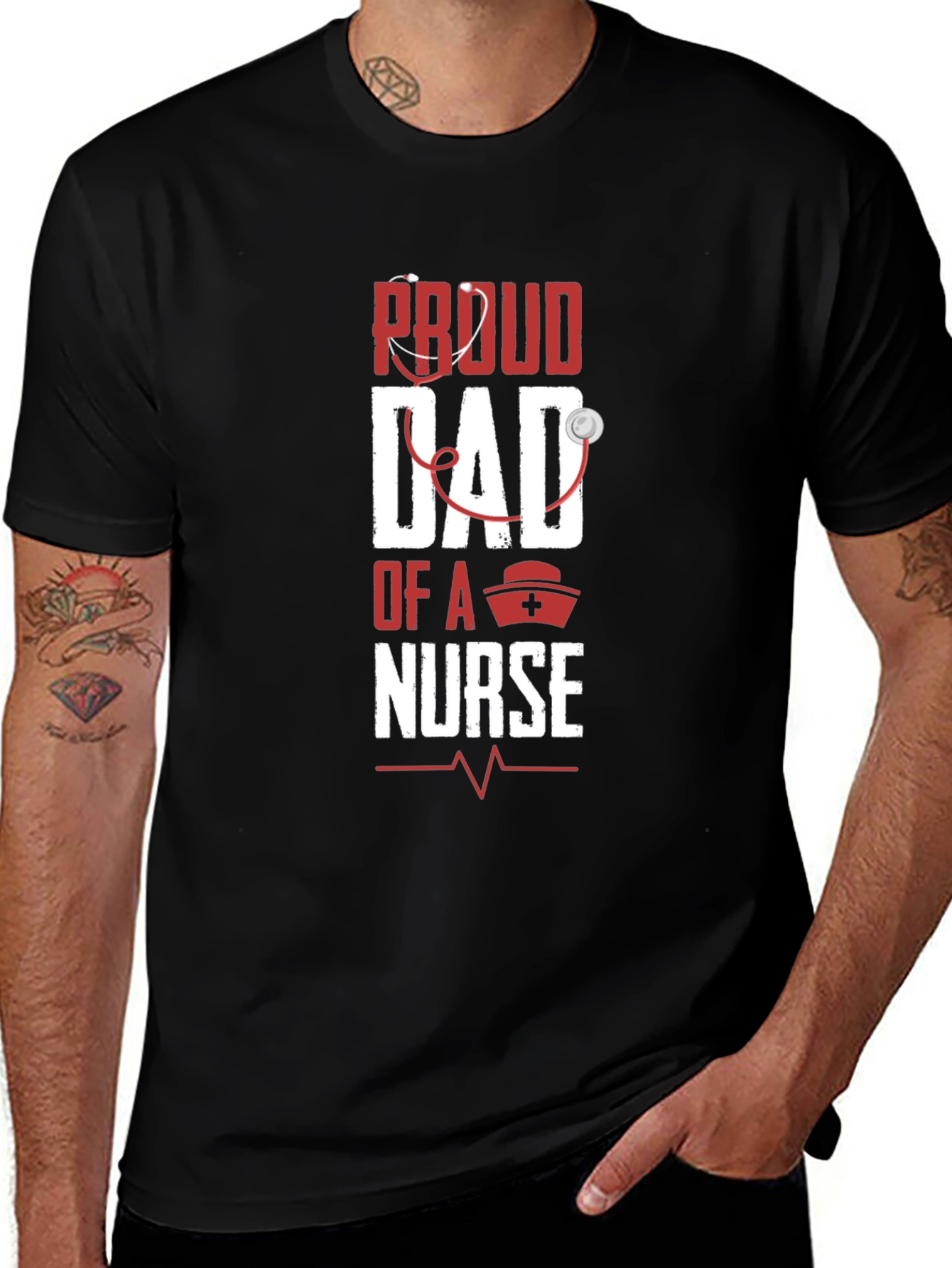 Proud Dad of a Nurse Graphic T-Shirt