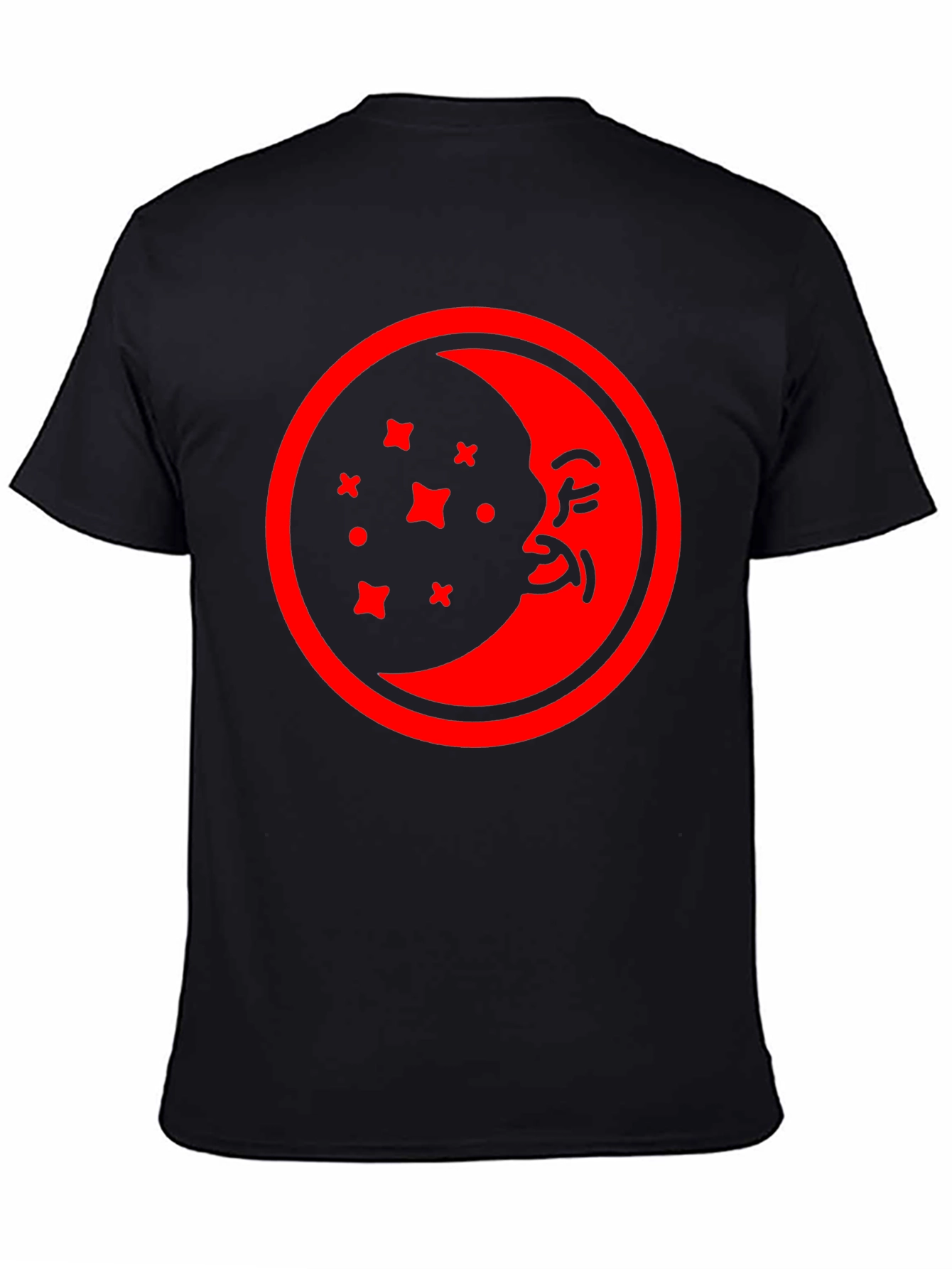 Celestial Moon Face Graphic T-Shirt