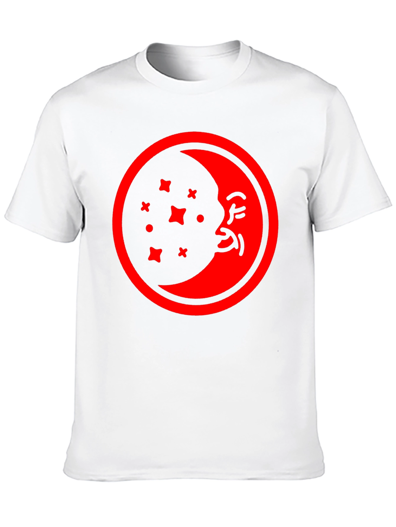 Celestial Moon Face Graphic T-Shirt