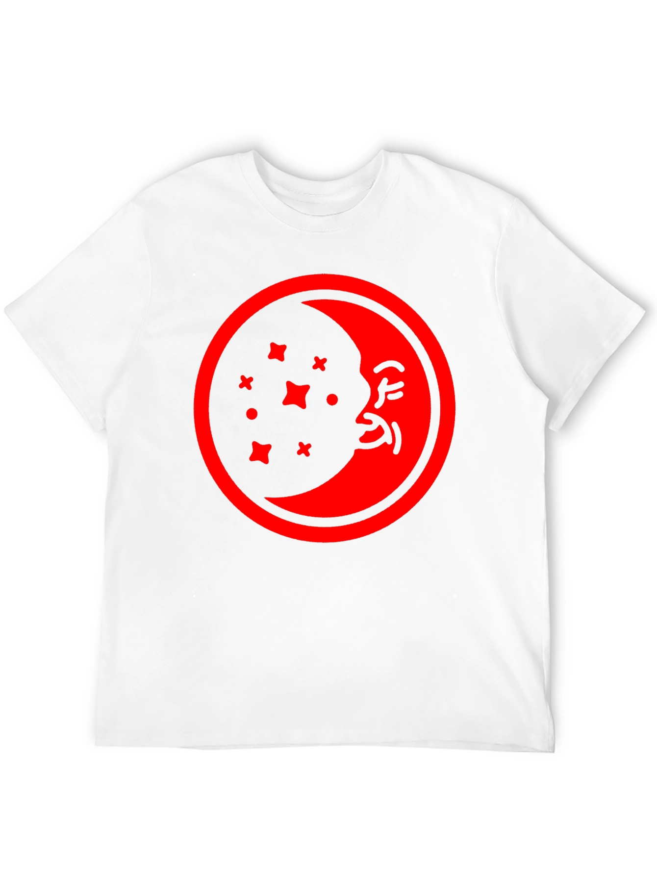Celestial Moon Face Graphic T-Shirt