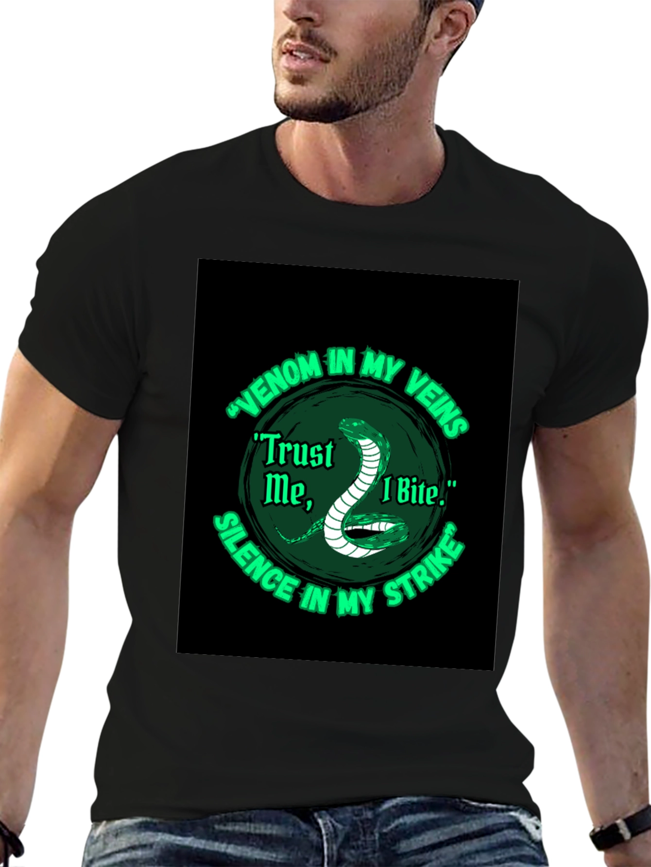 Venomous Snake Graphic Print T-Shirt