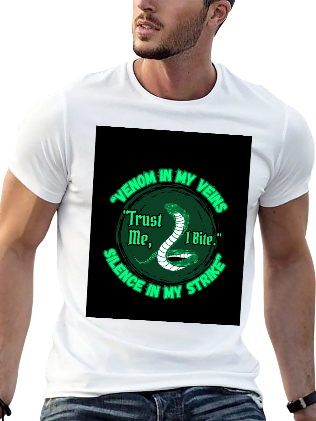 Venomous Snake Graphic Print T-Shirt