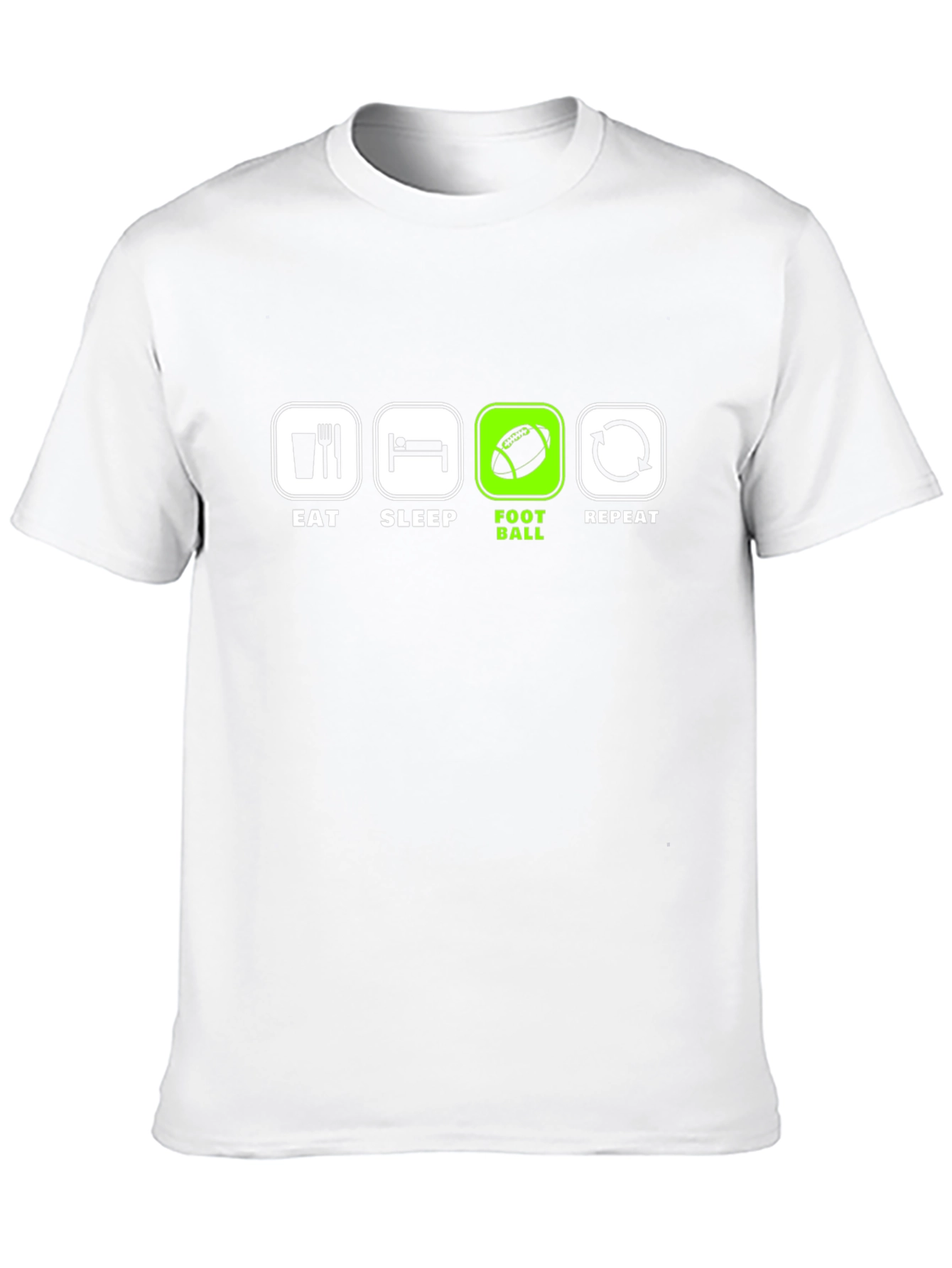 Eat Sleep Football Repeat Black T-Shirt