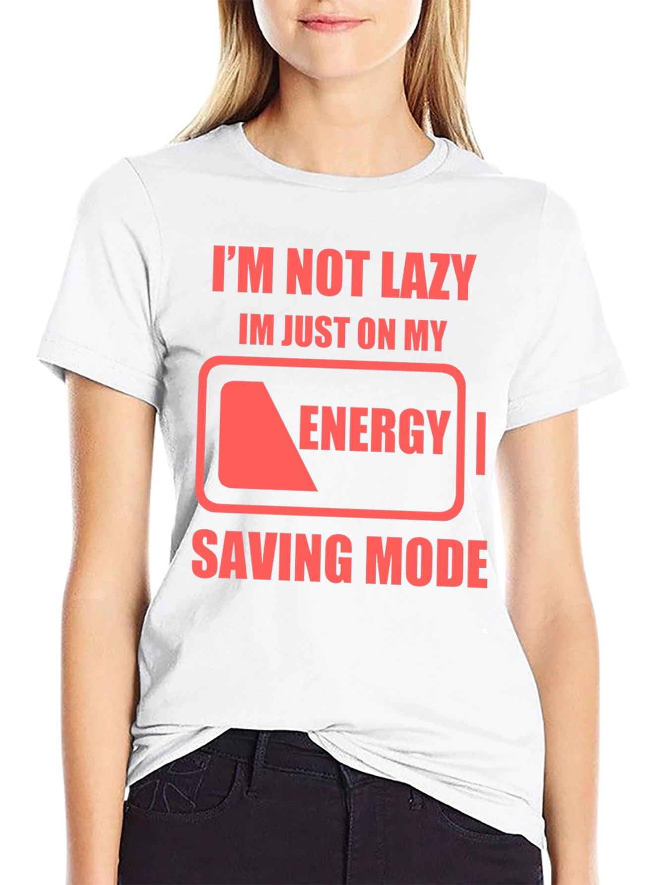 Im Not Lazy Energy Saving Mode Black T-Shirt