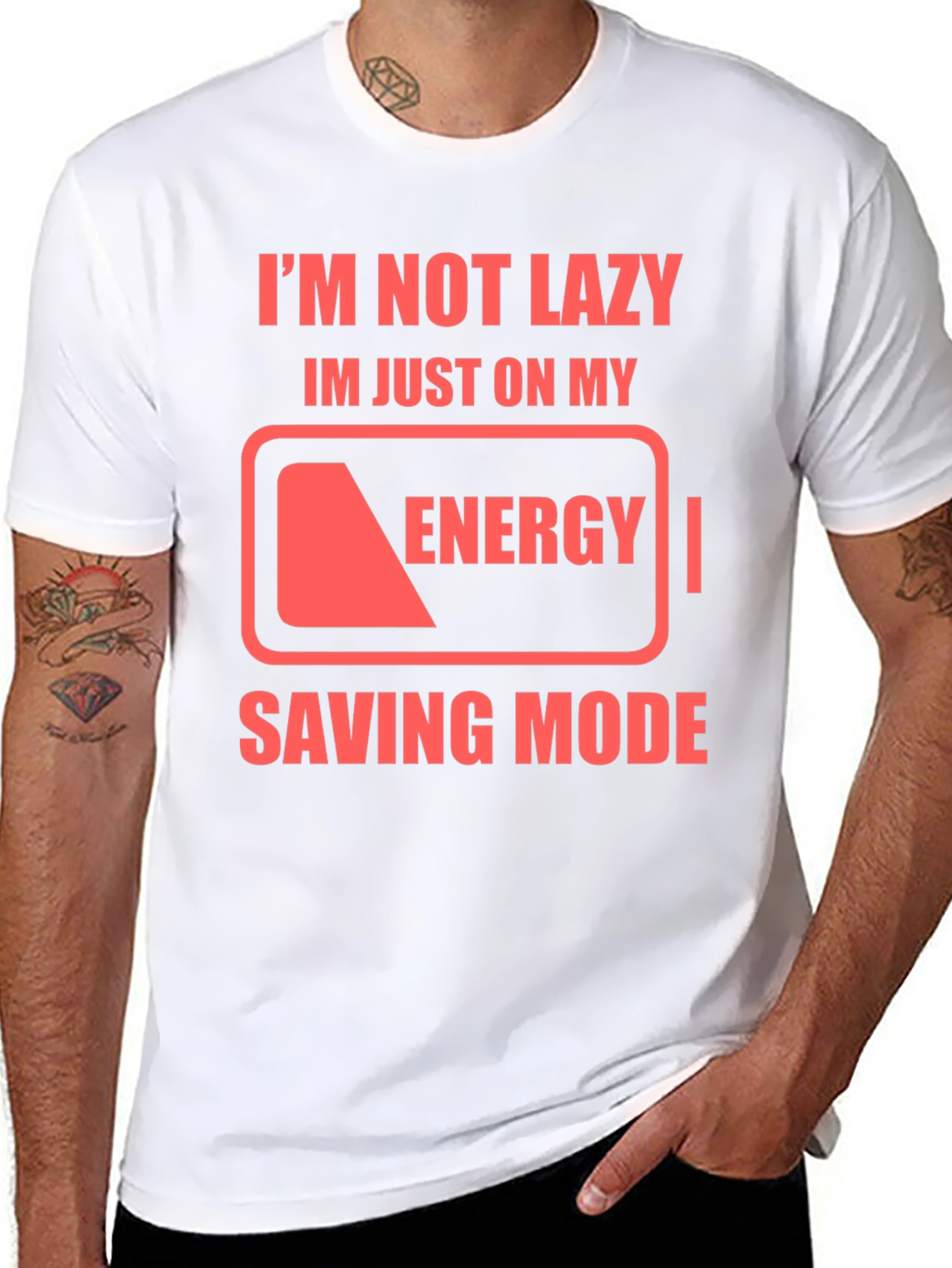 Im Not Lazy Energy Saving Mode Black T-Shirt