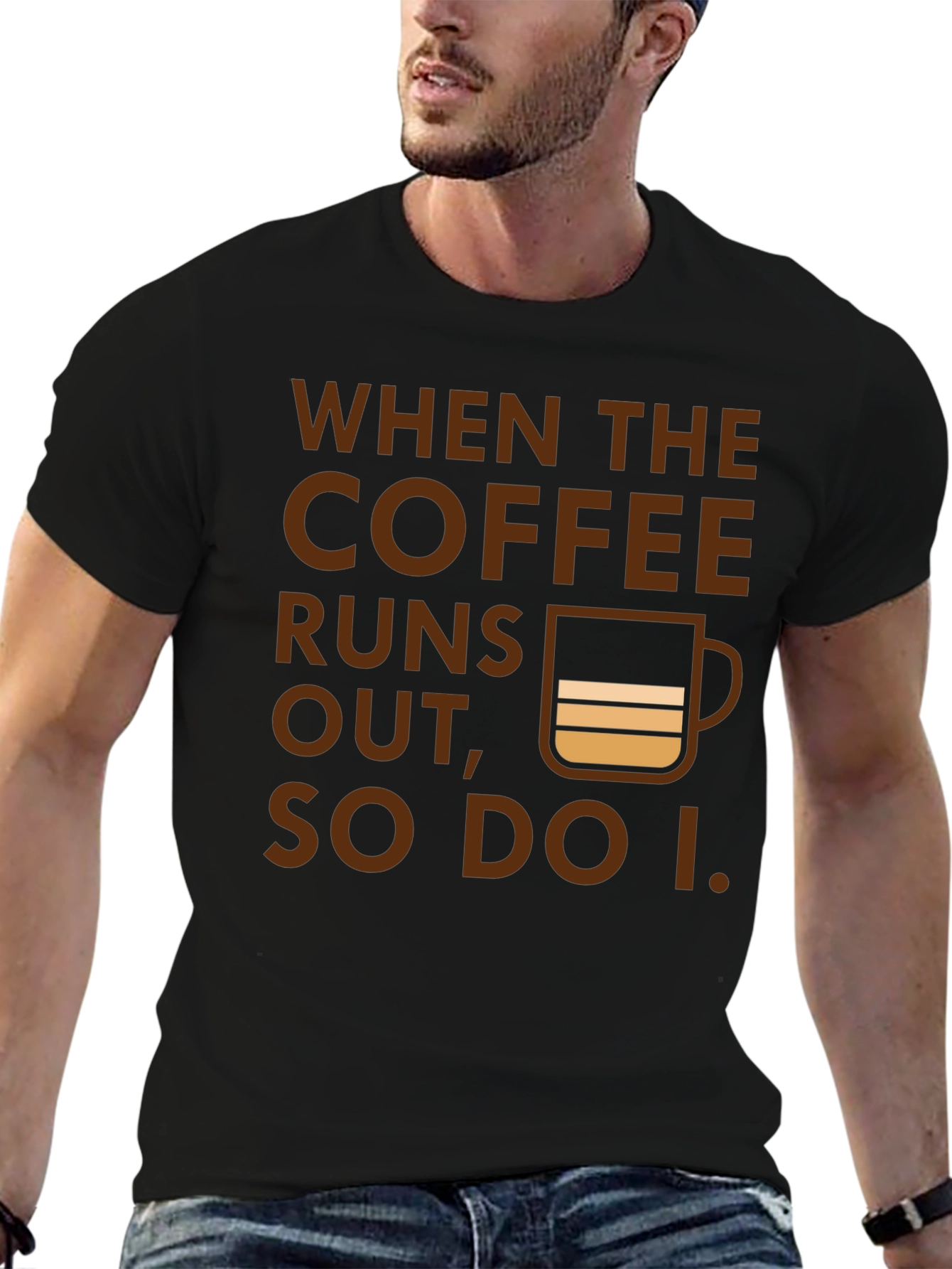 Coffee Runs Out T-Shirt - Funny Coffee Lover Tee