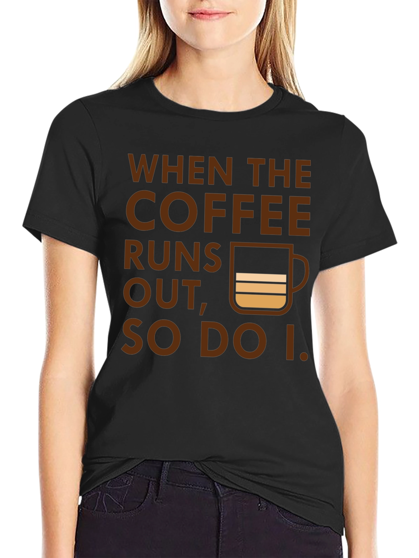 Coffee Runs Out T-Shirt - Funny Coffee Lover Tee