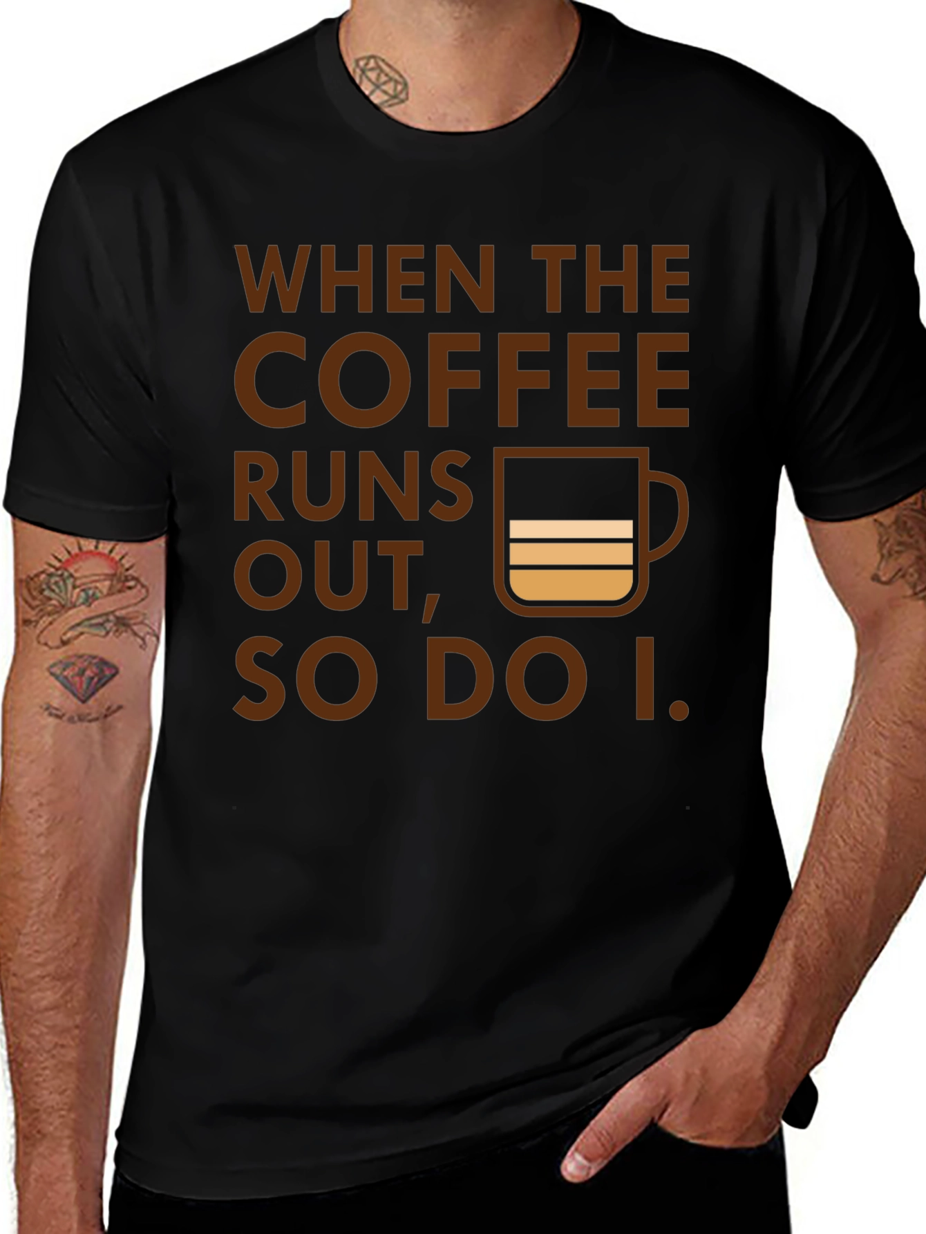 Coffee Runs Out T-Shirt - Funny Coffee Lover Tee