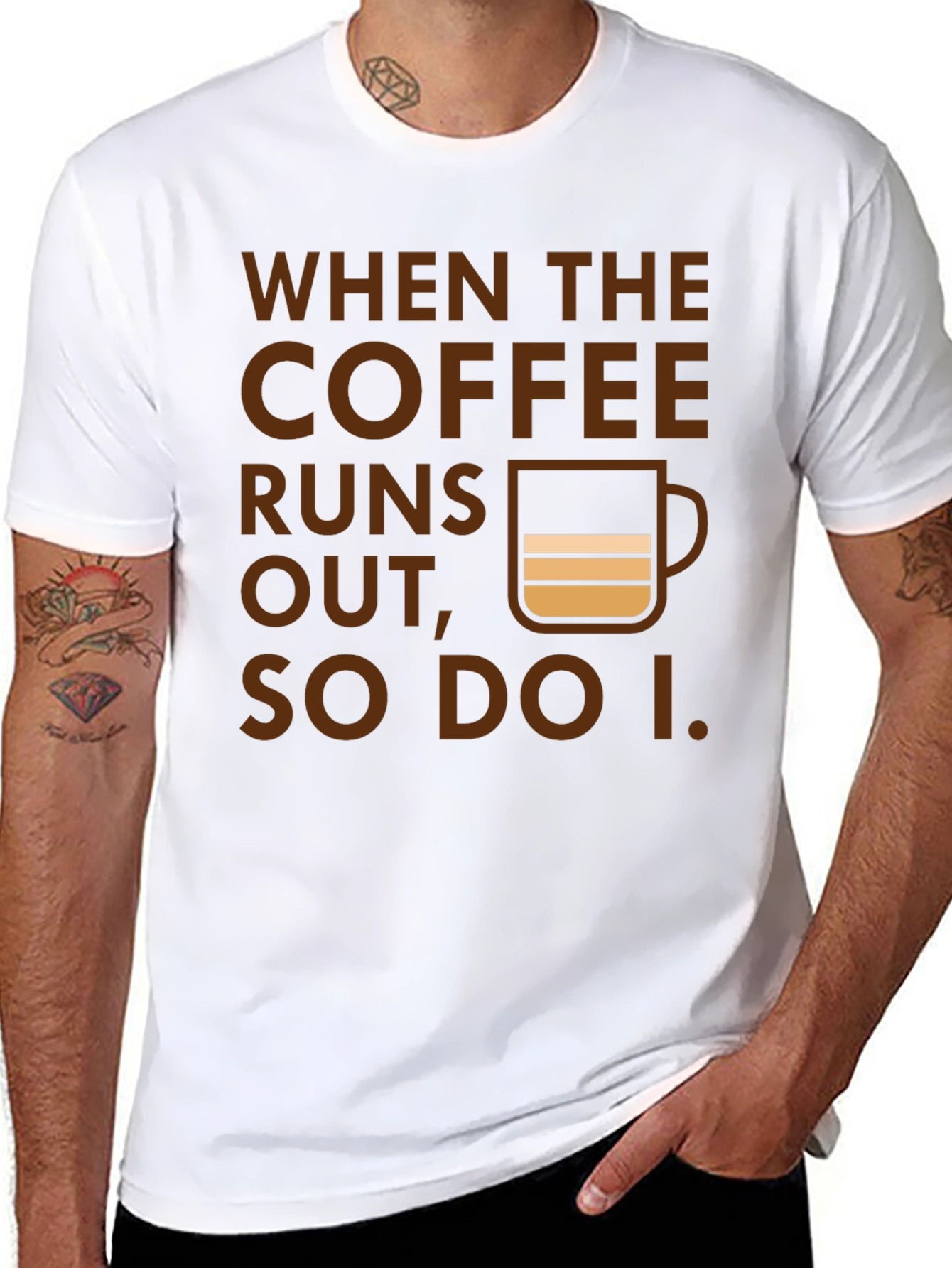 Coffee Runs Out T-Shirt - Funny Coffee Lover Tee